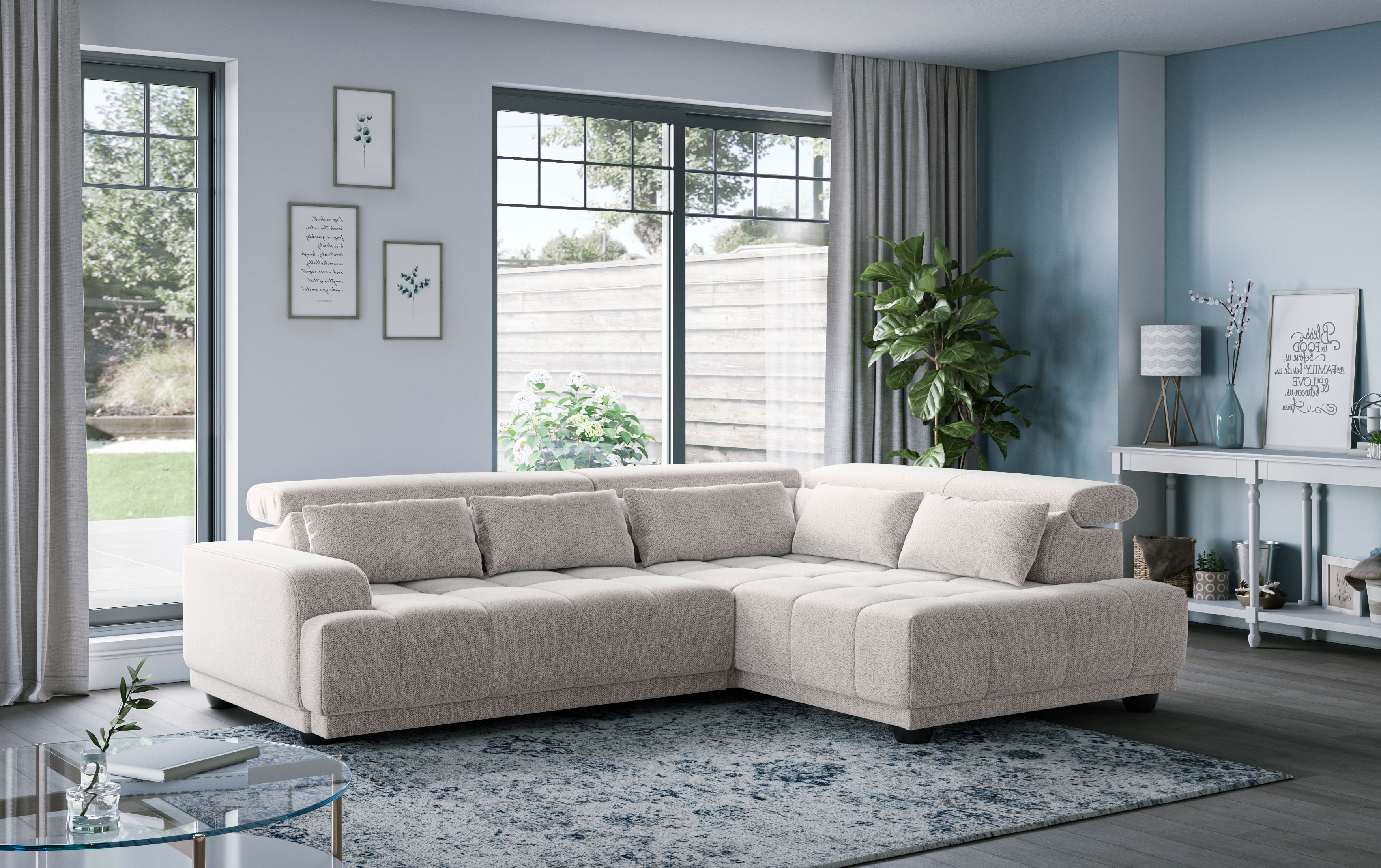OTTO home Ecksofa "Jade L Form, Breite: 270 cm, mit Kopfteilverstellung & Nierenkissen" optional elektr. Sitztiefenverstellung