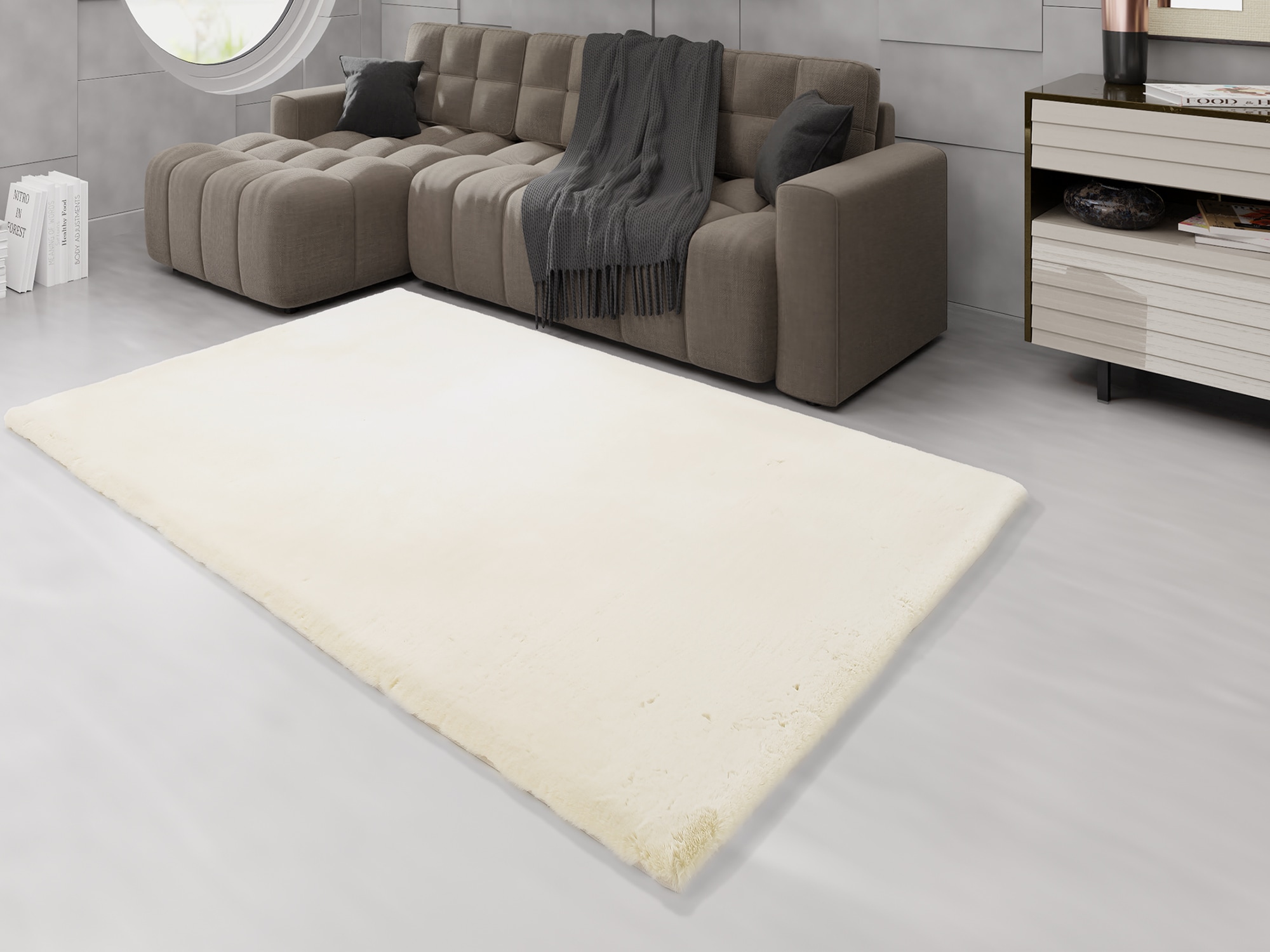 OCI DIE TEPPICHMARKE Hochflor-Teppich "ALISSA, Fell Haptik" rechteckig 38 mm Höhe Kuschelig softer weicher Flor, Kaninchen Fell Haptik, getuftet