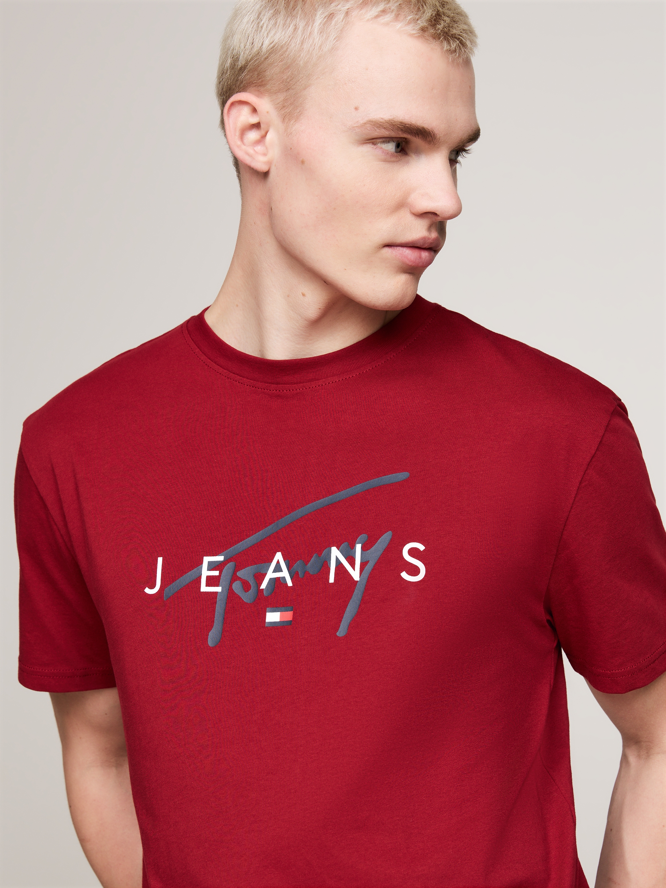 Tommy Jeans T-Shirt "TJM REG SIGNATURE TWIST TEE EXT", großes Signatur-Logo günstig online kaufen