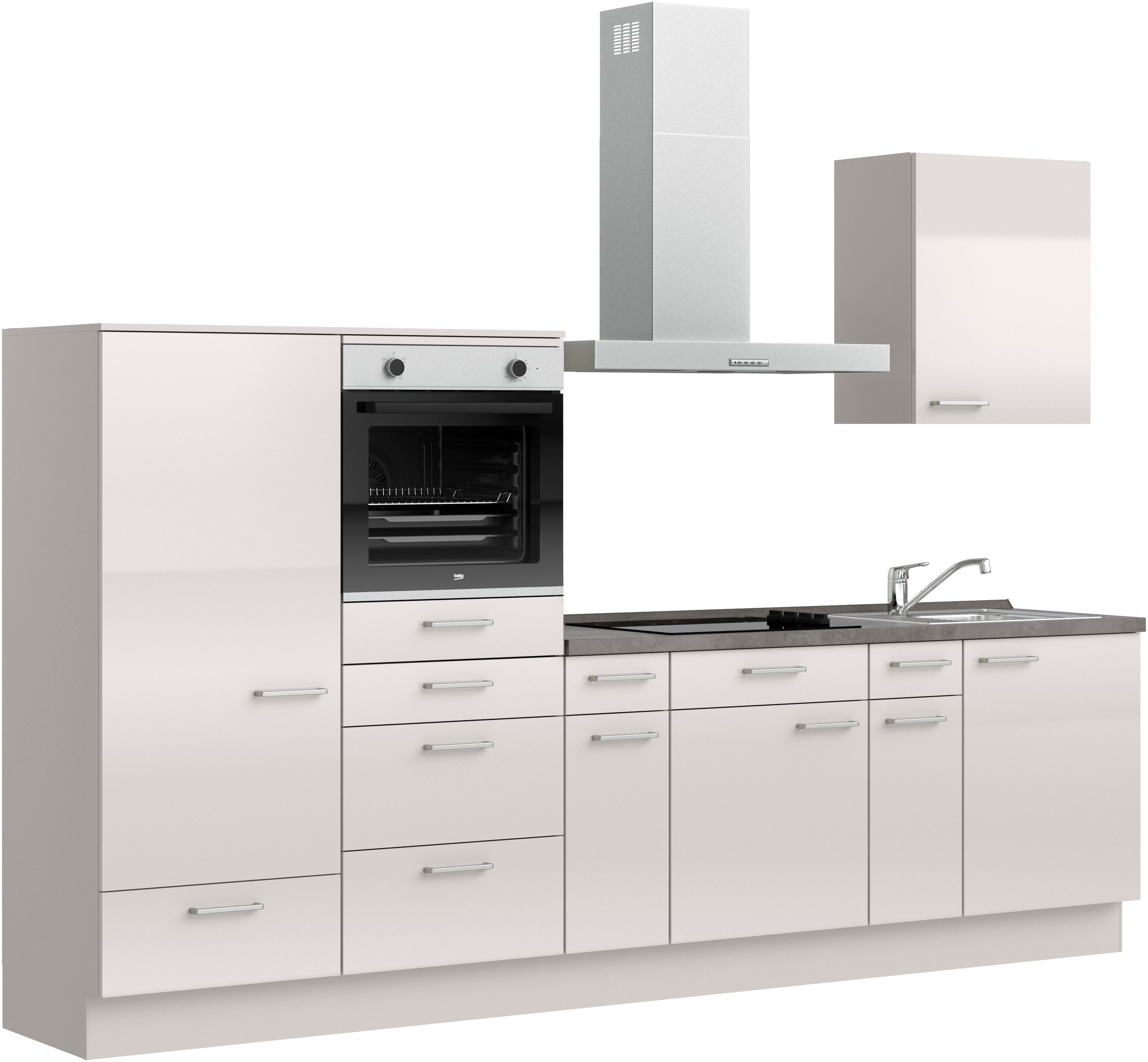nobilia® Küchenzeile »"Flash I"«, vormontiert, Ausrichtung wählbar, Breite 300 cm, wahlw. mit E-Geräten
