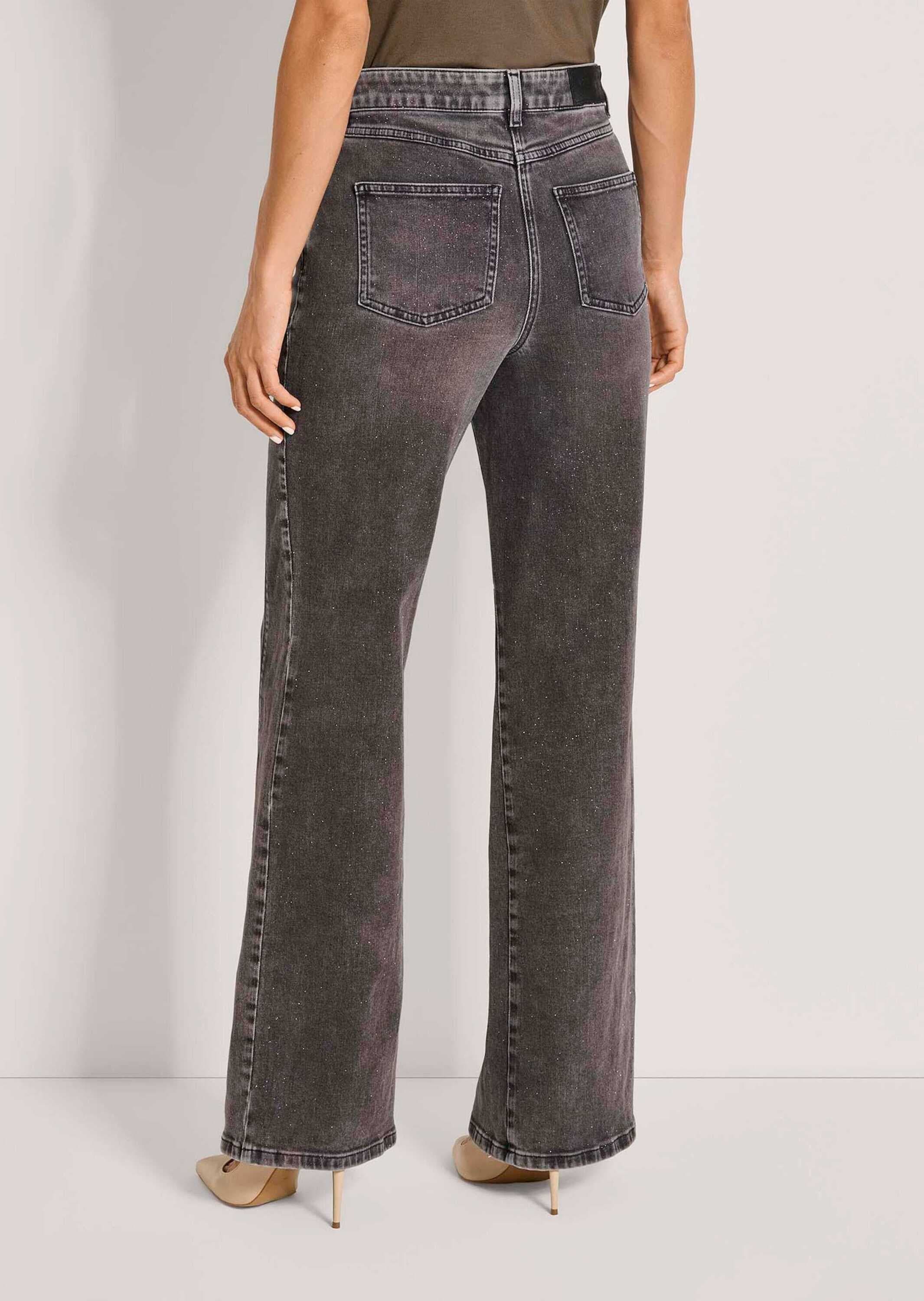 MADELEINE Regular-fit-Jeans »Hose Wide-Leg-Jeans mit Glitzer-Effekt«