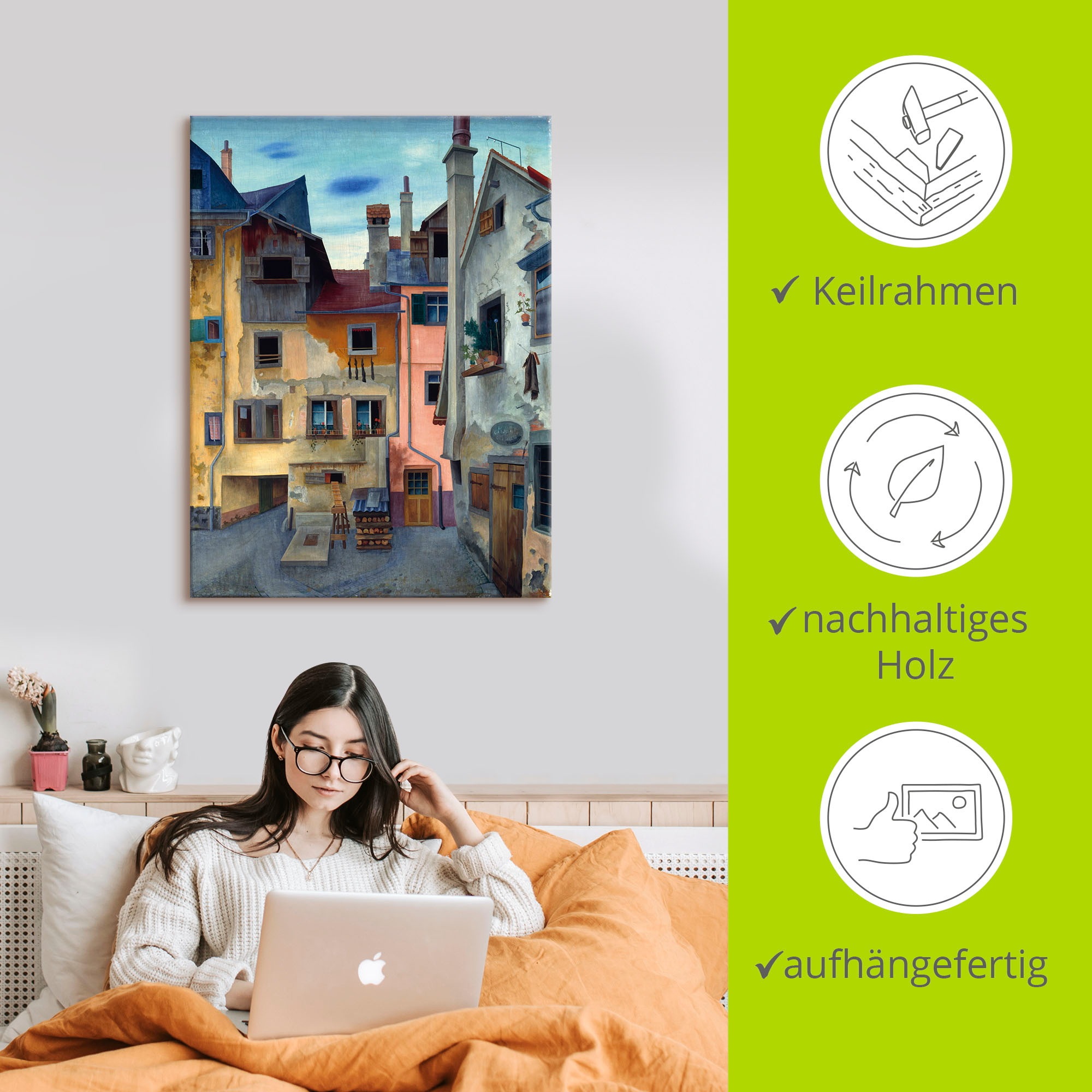 Artland Wandbild »Alte Häuser in Lindau«, Fenster & Türen, (1 St.), als Leinwandbild, Poster in verschied. Größen