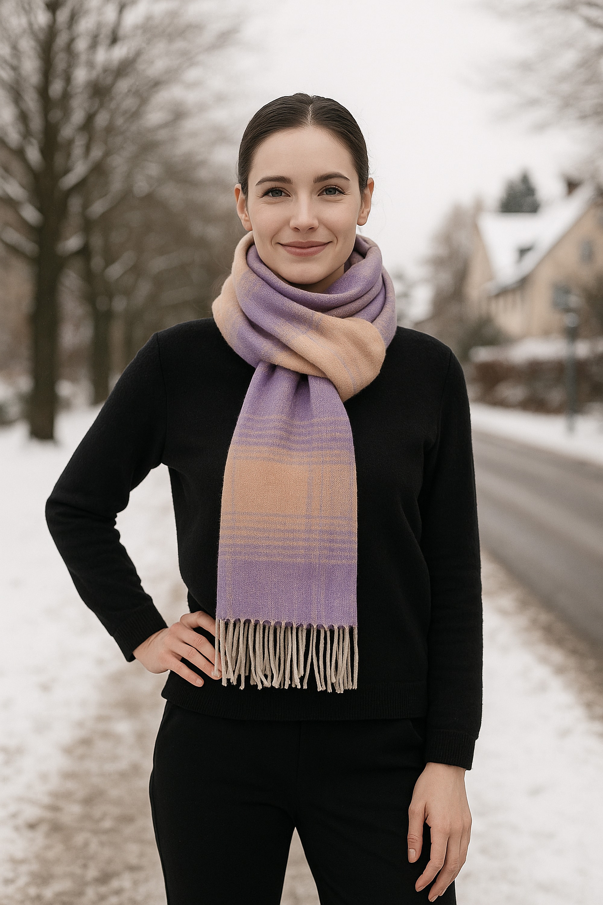COLLEZIONE ALESSANDRO Wollschal "Melbalila" 1 Stk. tlg. in hellem lila und günstig online kaufen