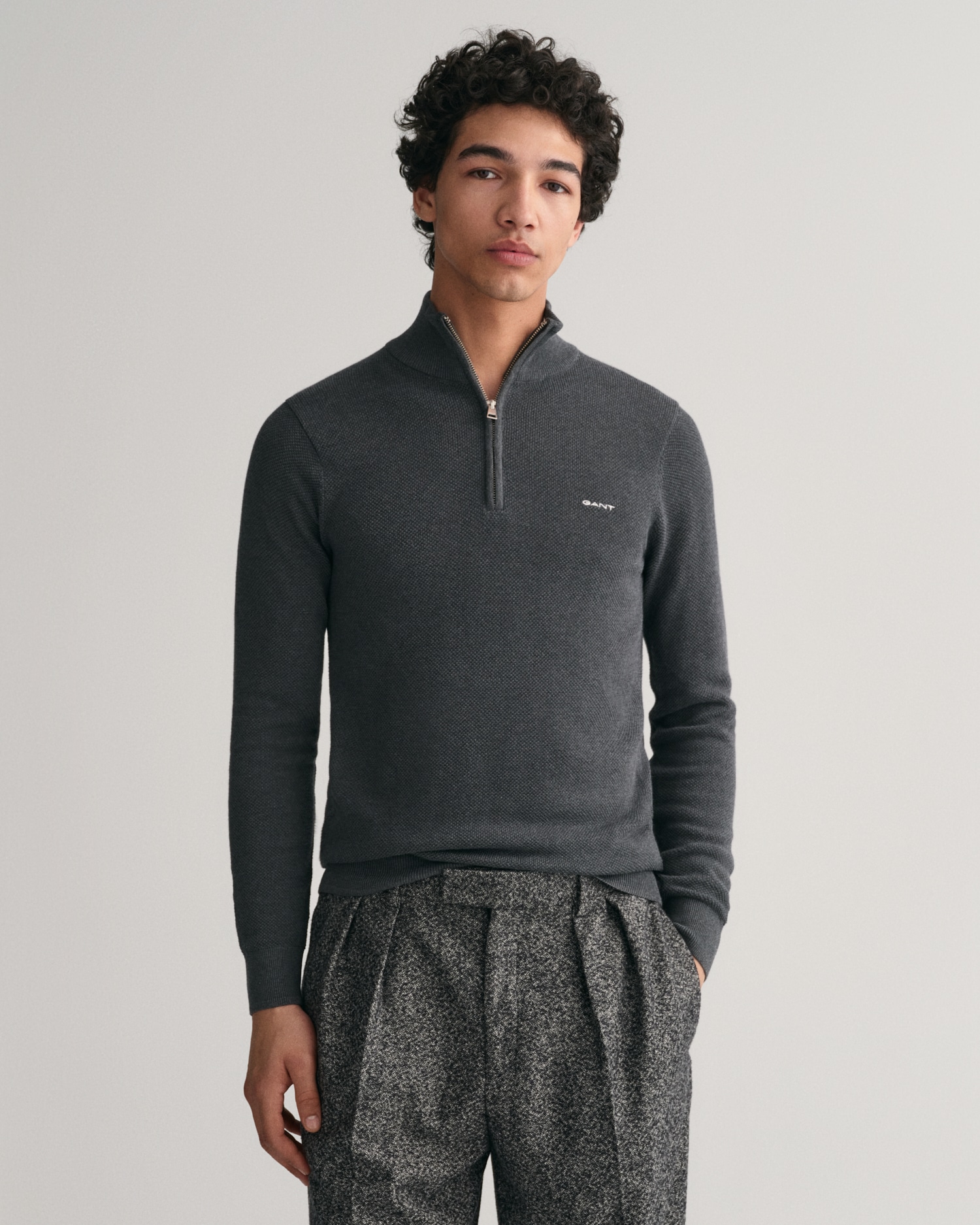 Gant Troyer »COTTON PIQUE HALF ZIP«, mit Piqué-Struktur