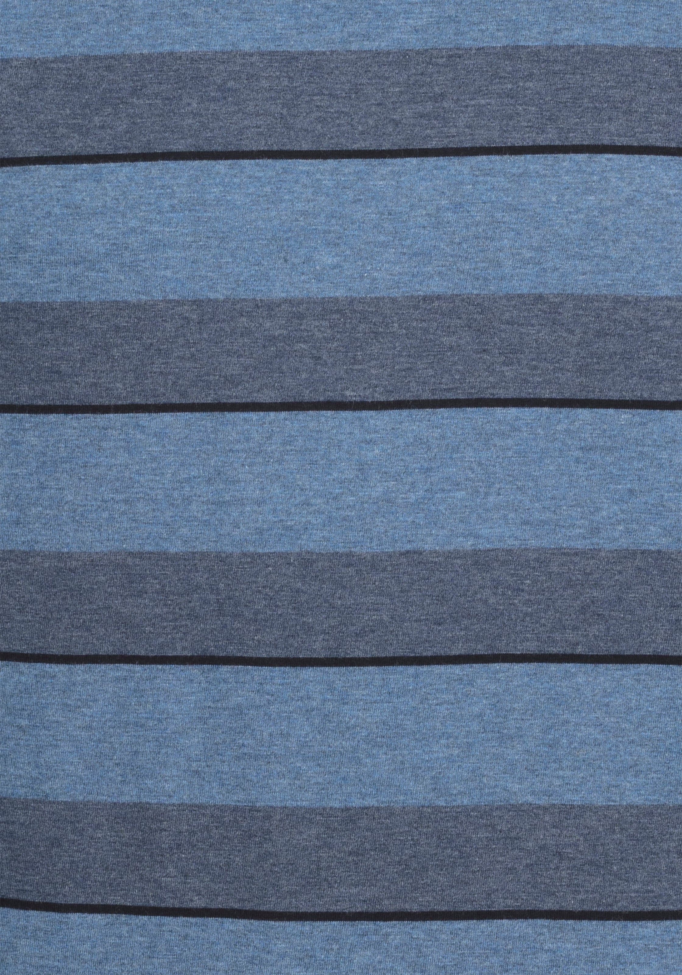 H.I.S Pyjama, (2 tlg., 1 Stück), Schlafanzug mit aufwendig gestreiftem Oberteil