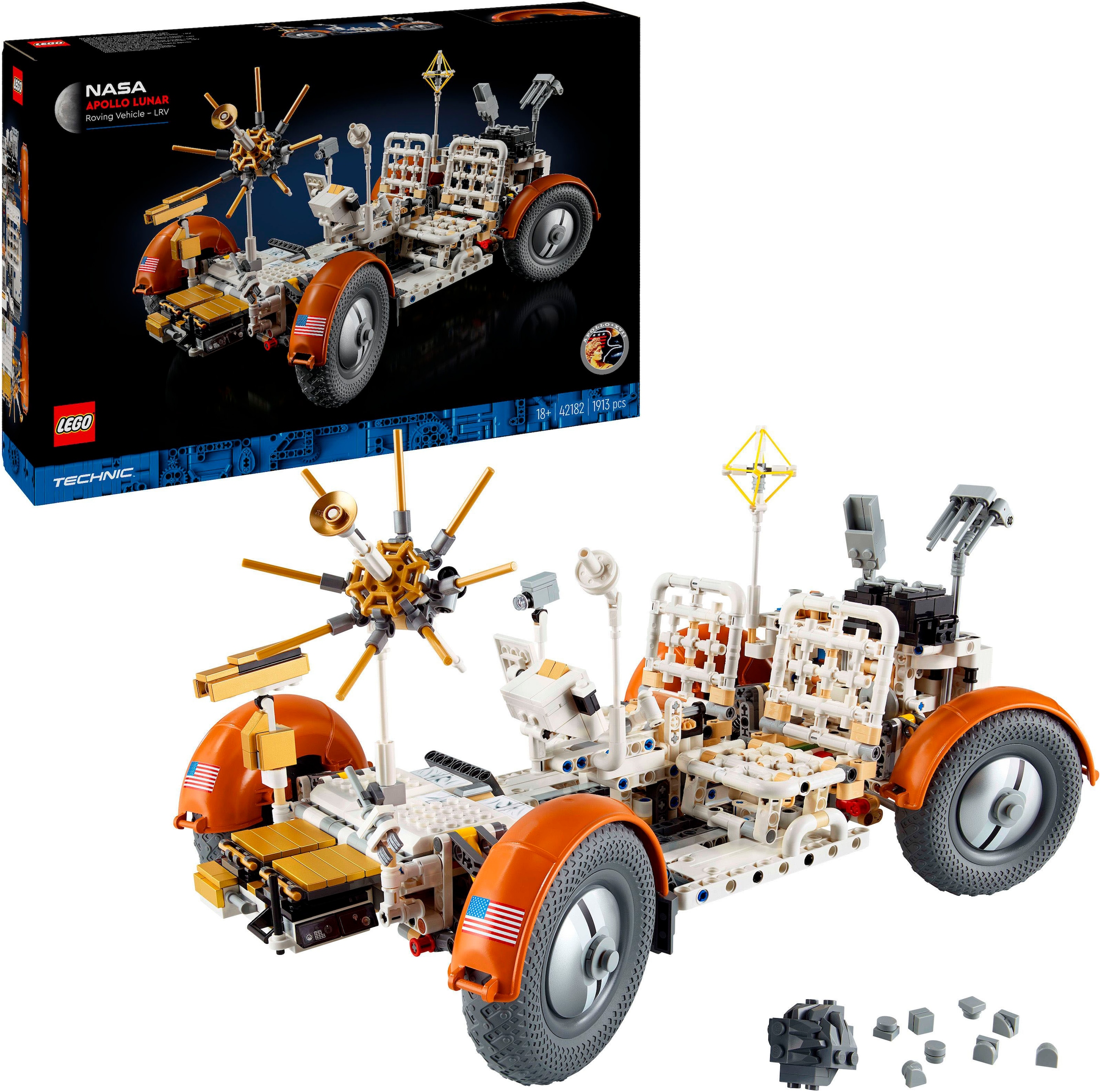 LEGO Kinder Konstruktionsspielsteine "NASA Apollo Lunar Roving Vehicle (LRV) (42182), LEGO Technic", bunt, Kunststoff, Spielbausteine, Made in Europe