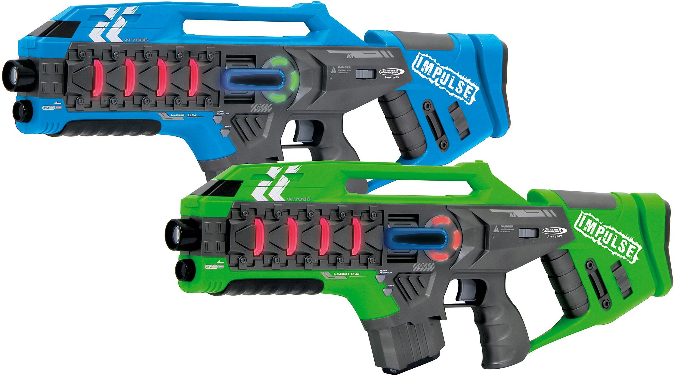 Jamara Laserpistole »Impulse Laser Gun Rifle blau/grün«, (Set, 2 tlg.)