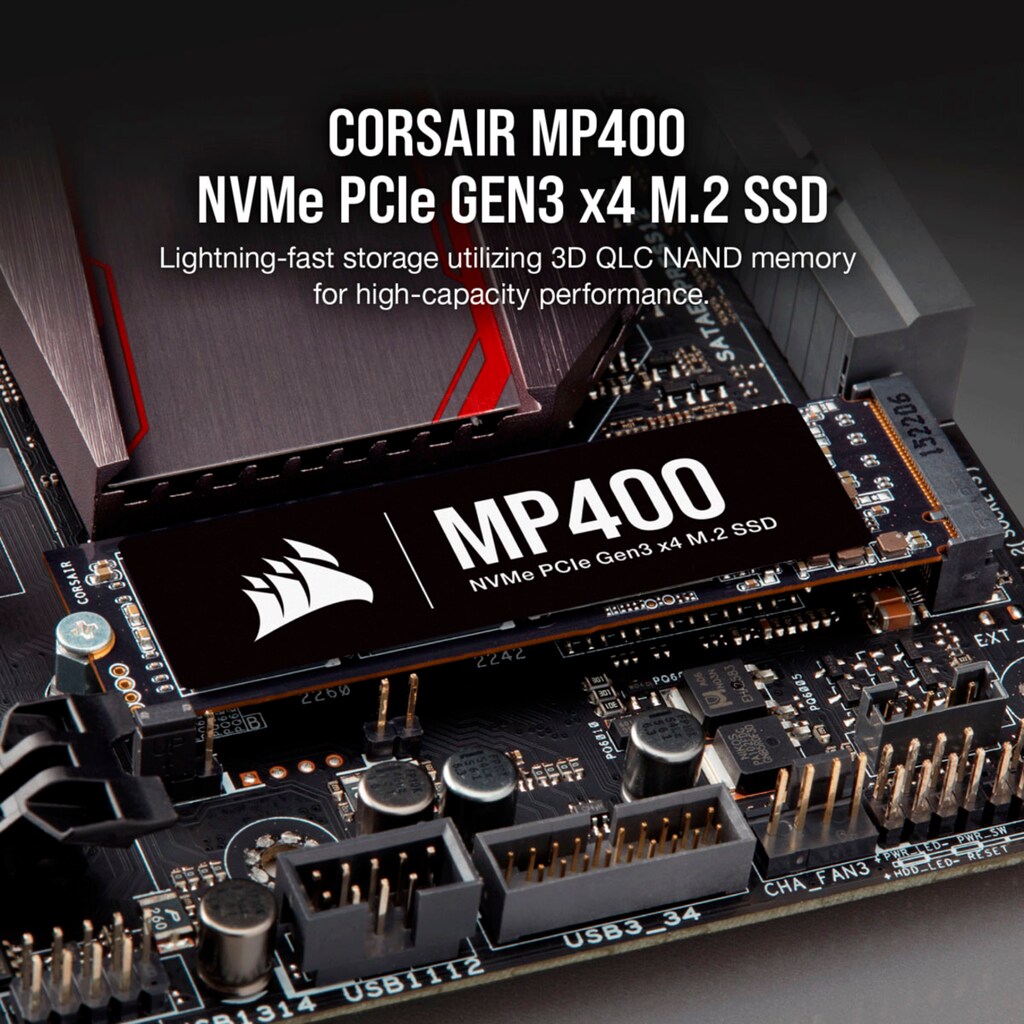 Corsair interne SSD »MP400 4TB NVMe PCIe Gen3 x4 M.2 SSD«, 2 Zoll, Anschluss PCI Express 3.0