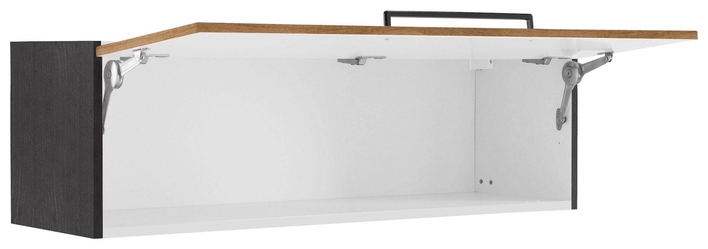 KOCHSTATION Klapphängeschrank »KS-Tulsa« 110 cm breit, mit 1 Klappe, schwarzer Metallgriff, MDF Front