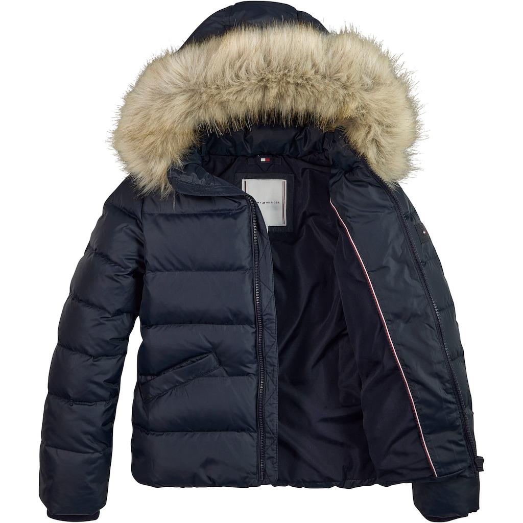 Tommy Hilfiger Daunenjacke »ESSENTIAL DOWN FUR HOOD JACKET«, mit Kapuze