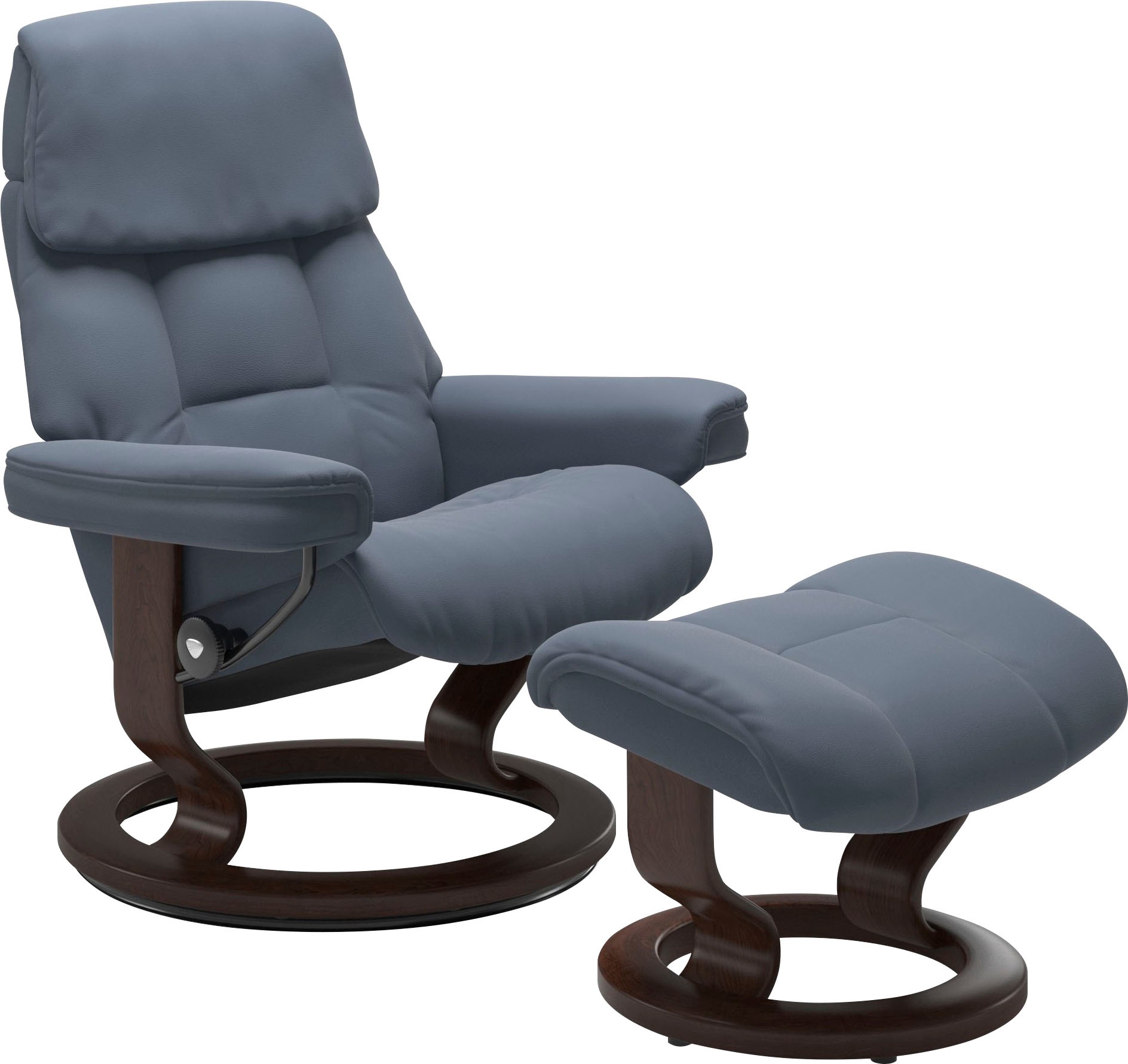 Stressless® Relaxsessel »Ruby«, (Set, Relaxsessel mit Hocker), mit Classic Base, Größe M, Gestell Eiche, Wenge, Braun & Schwarz