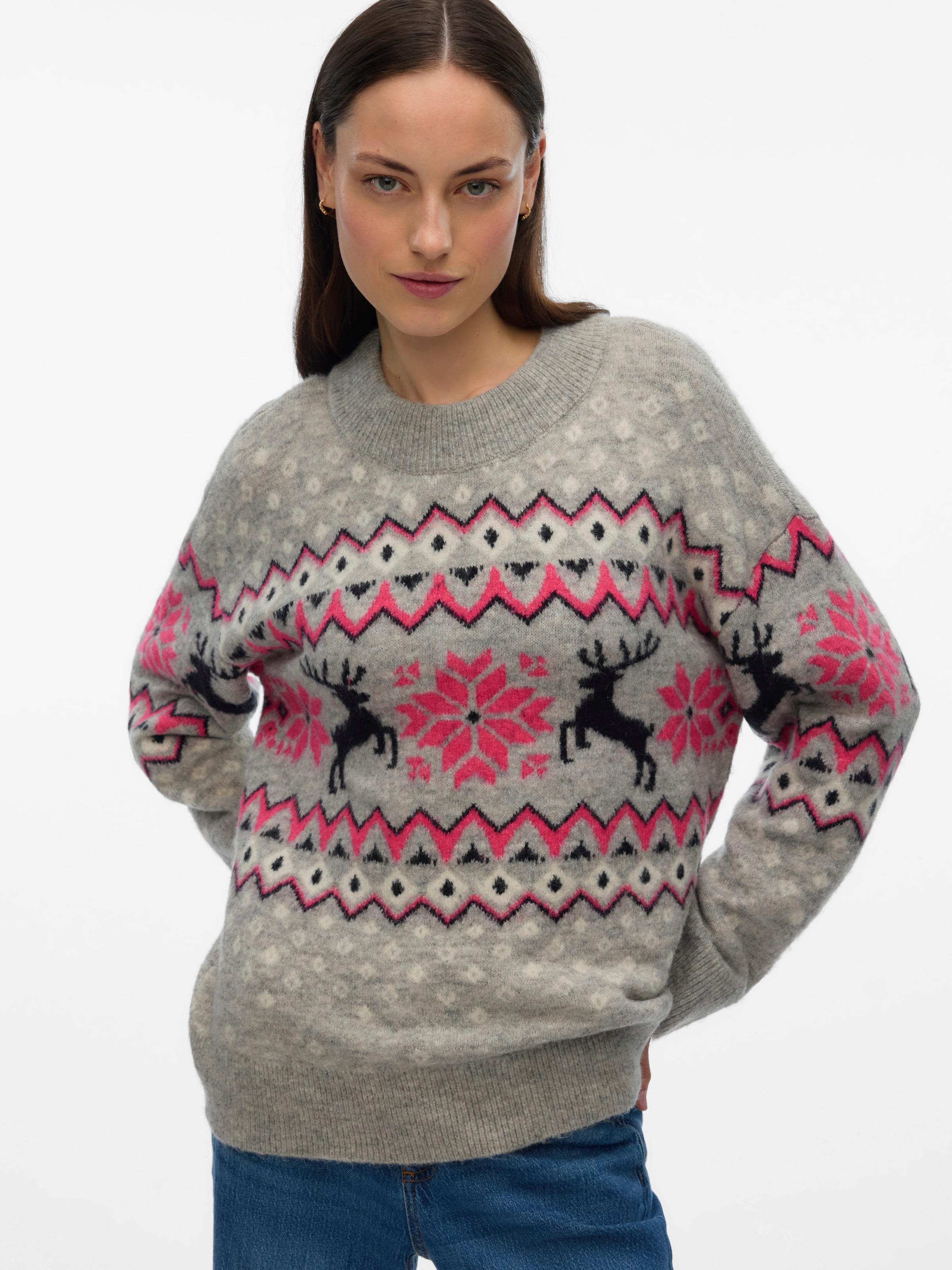 Vero Moda Weihnachtspullover "VMSANTANORDIC LS O-NECK PULLOVER XMAS" günstig online kaufen