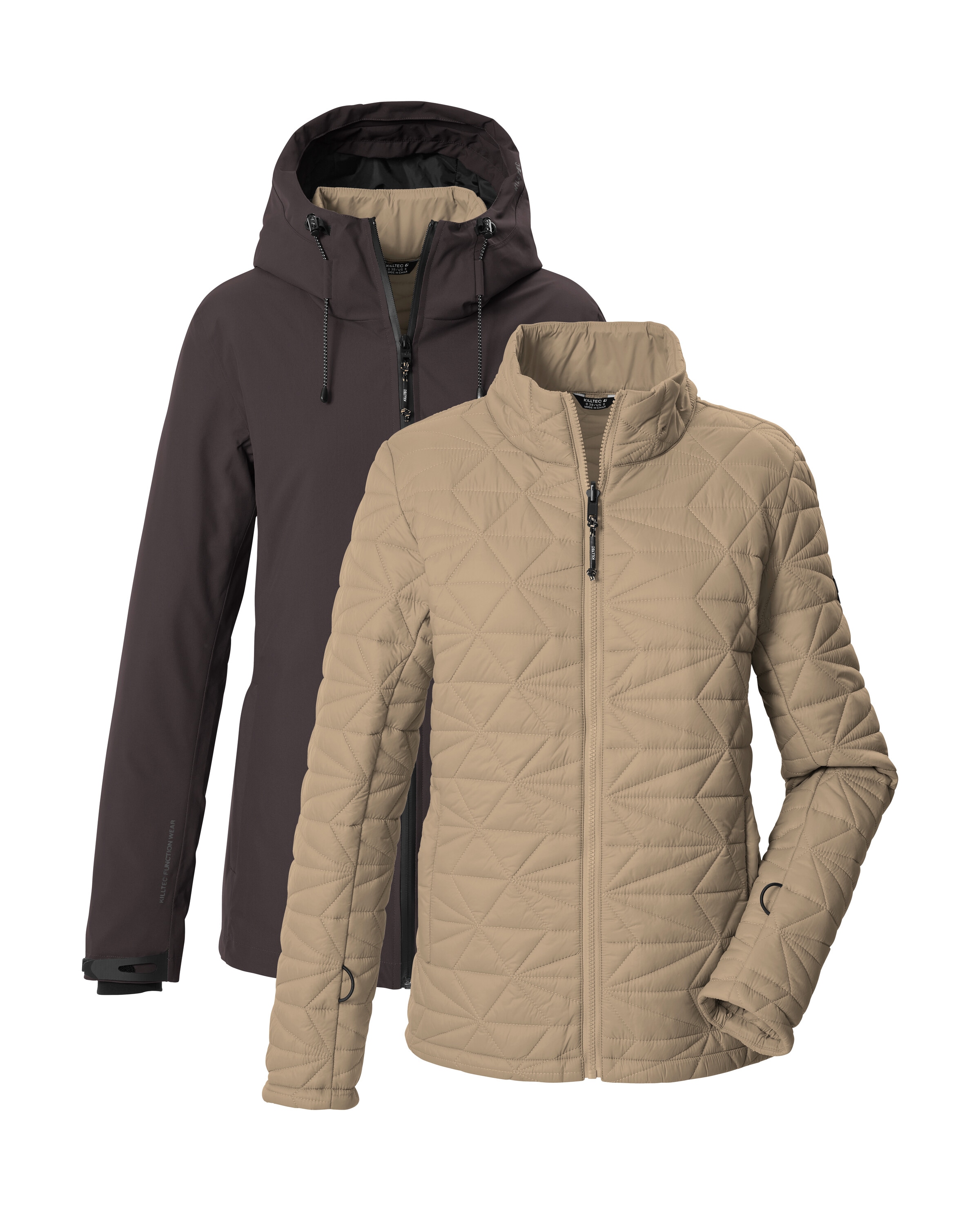 Killtec "KOW 20 WMN JCKT" 3 in 1 Damenjacke, wasserdicht, atmungsaktiv, abzipbare Steppjacke