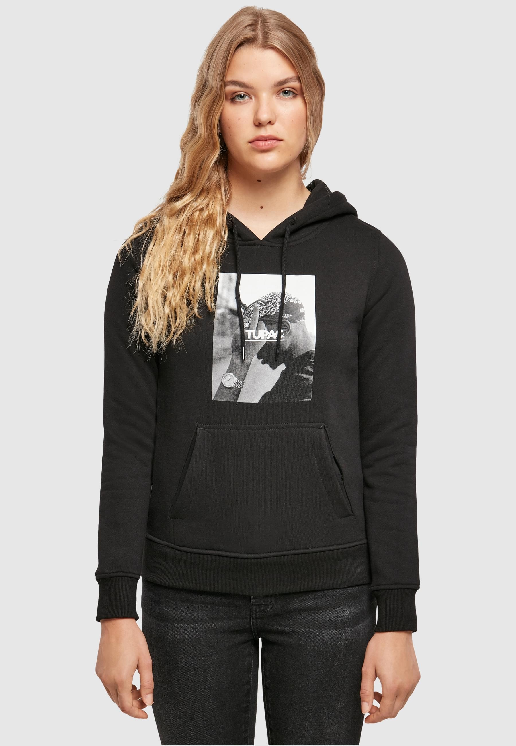 MisterTee Rundhalspullover »MisterTee Damen Ladies 2Pac F*ck the World Hoody«, (1 tlg.)
