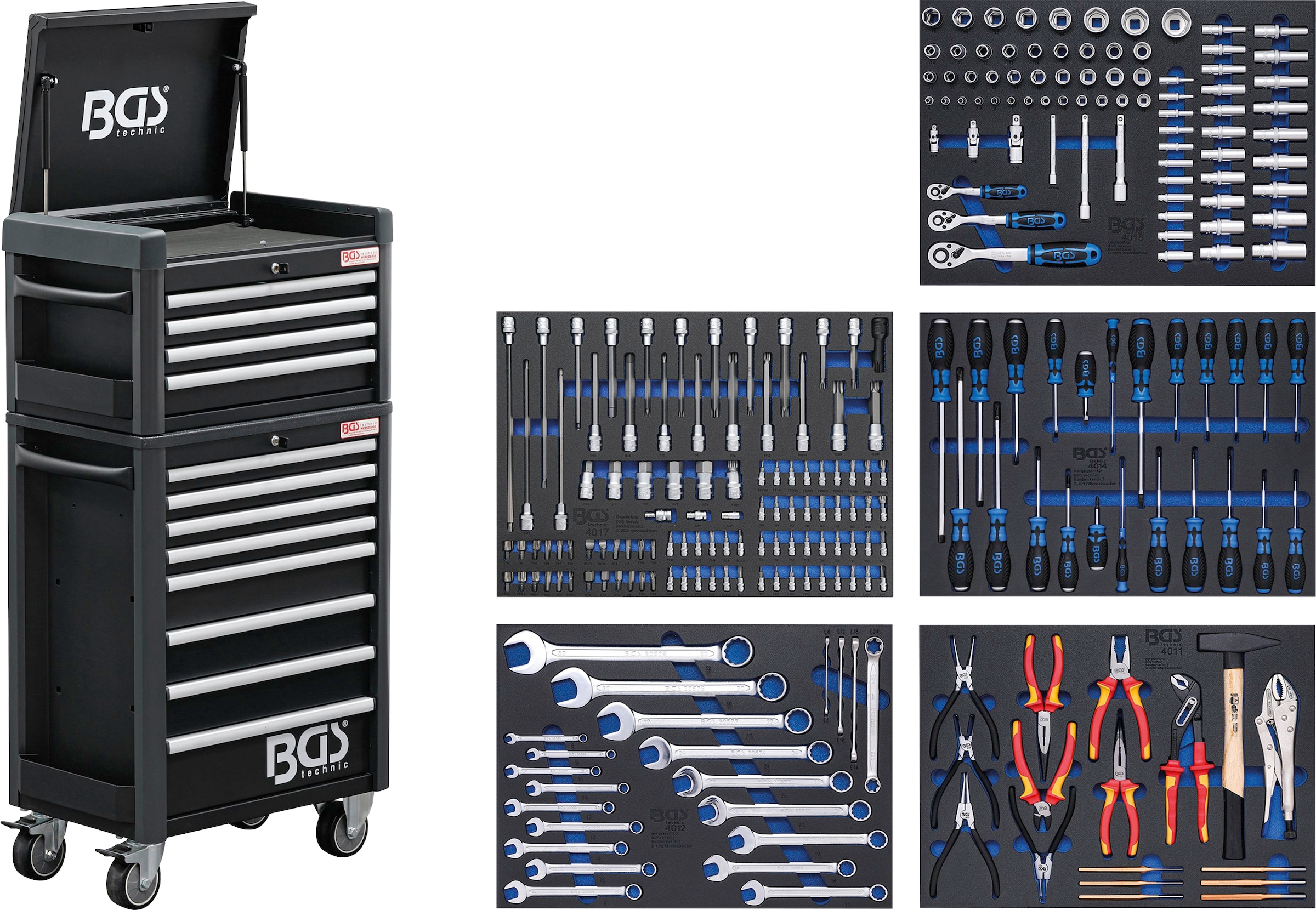 BGS Werkstattwagen »Profi Standard Maxi«, (263 tlg.), 12 Schubladen kaufen