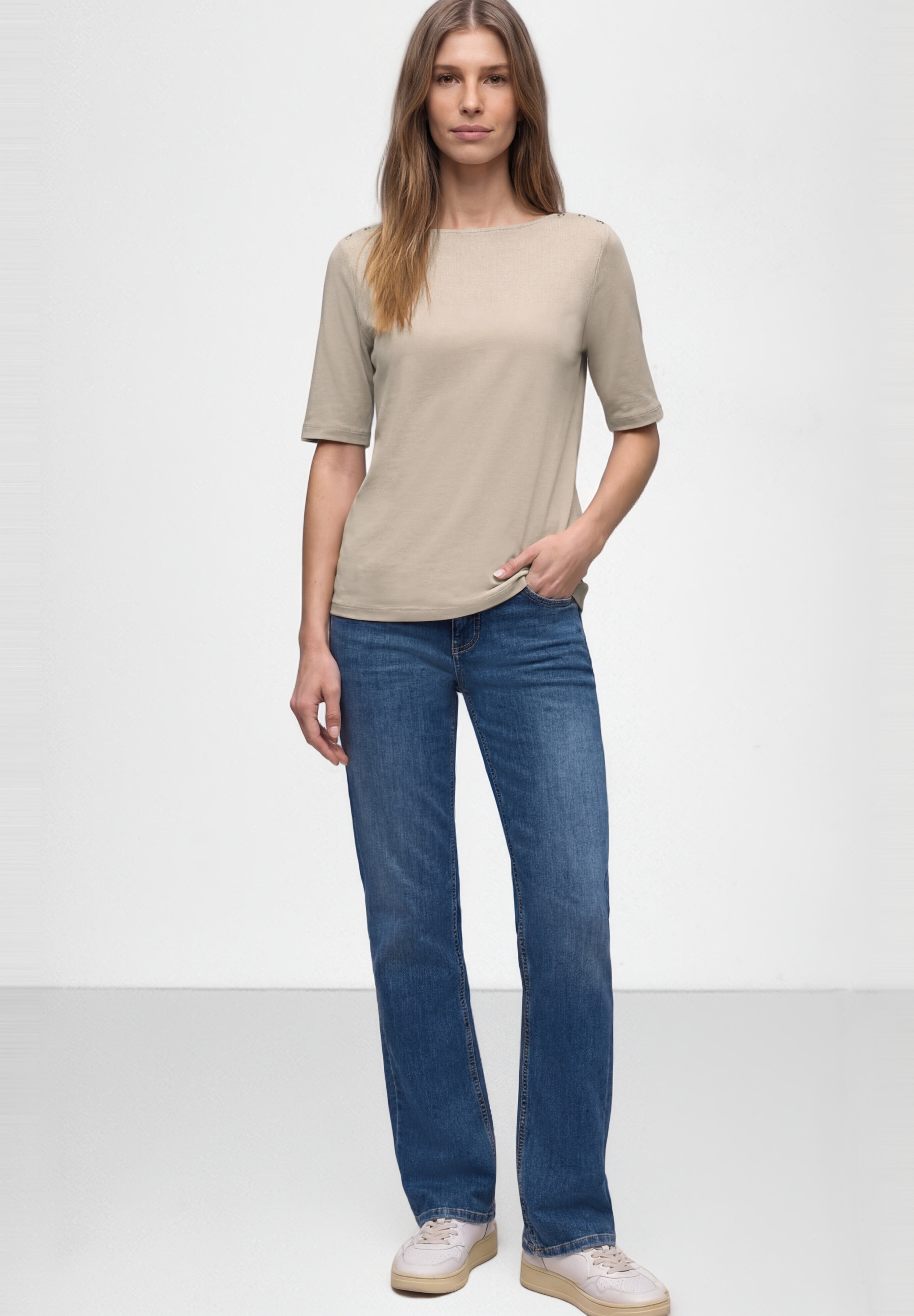 STREET ONE T-Shirt aus Jersey in Unifarbe