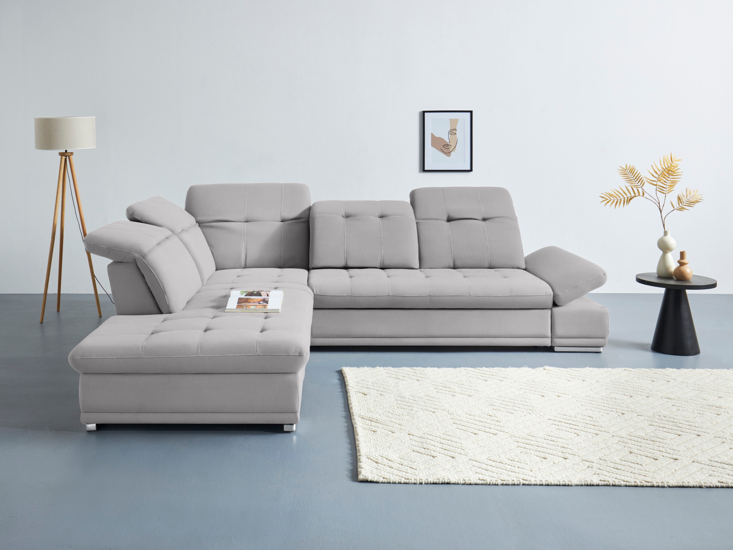 COTTA Ecksofa "Holiday L-Form mit Sitztiefen-, Armteil- und Kopfteilverstellung" wahlweise mit Schlaffunktion & Bettkasten
