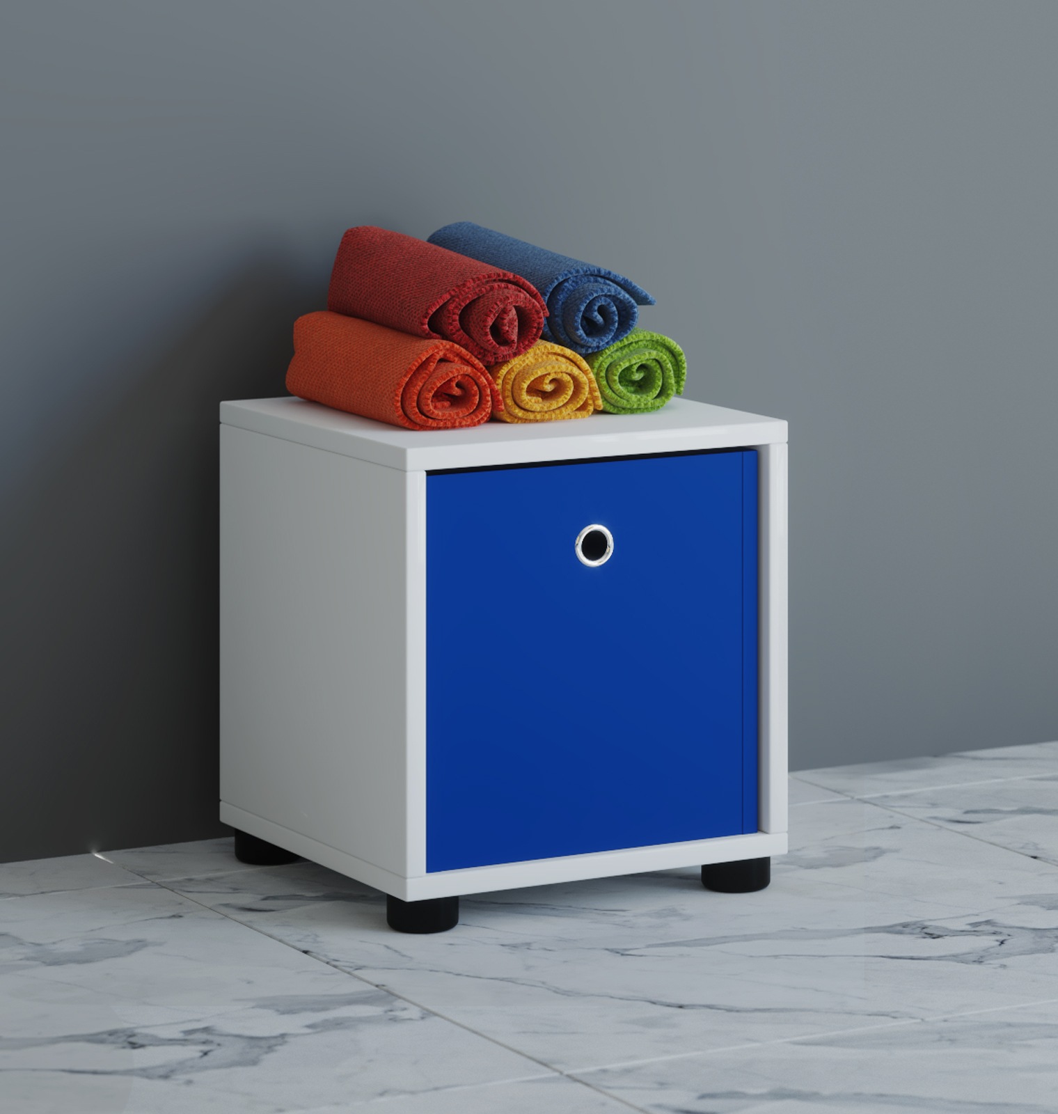 Midischrank VCM, B:31cm T:30cmweiß, Obermaterial: 100% Holz Wood., Badezimmer, Schränke, "Holz Würfel Badmöbel Badregal Benos-1"