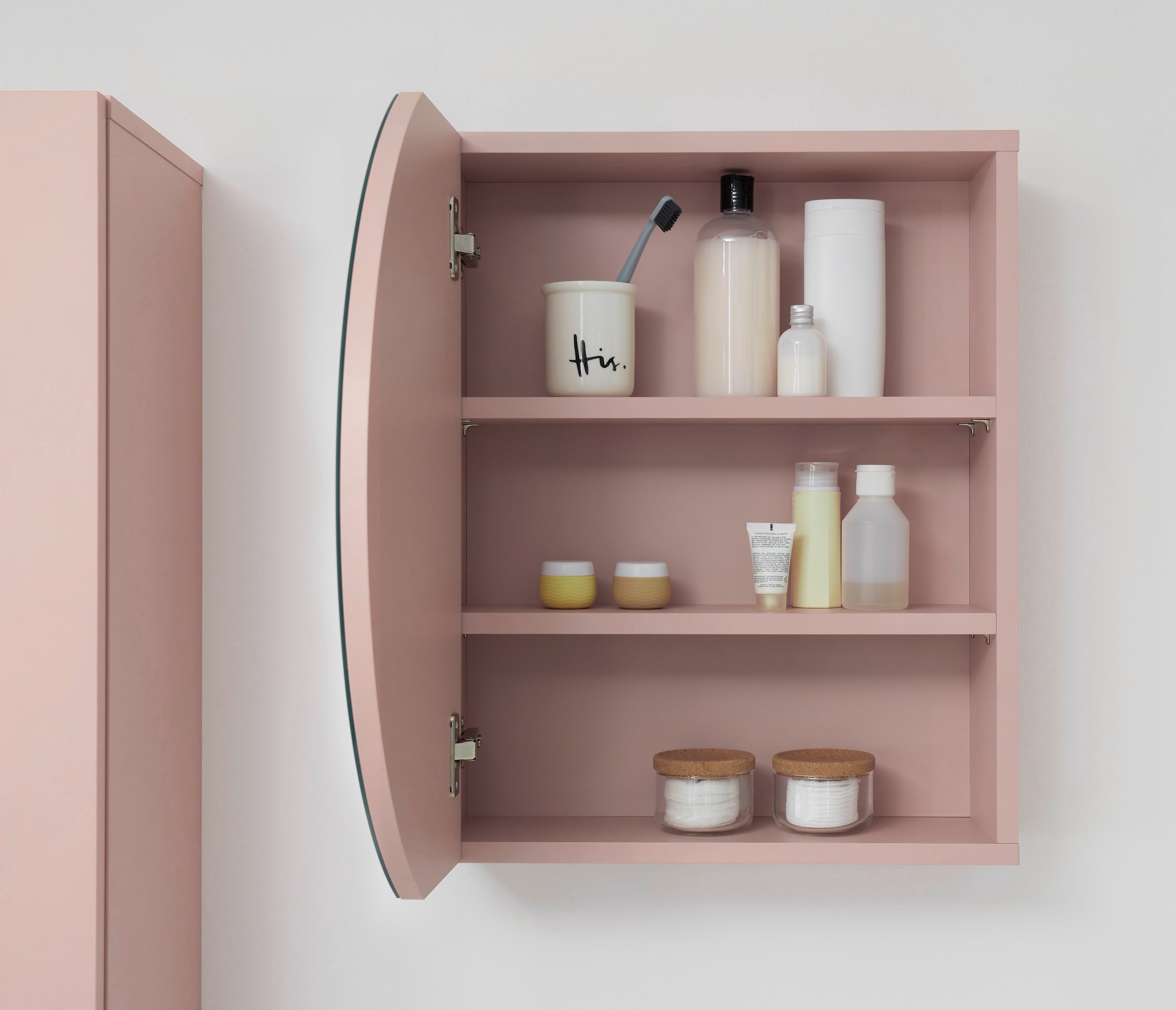 BASIC by Balculina Spiegelschrank »Nancy BxHxT 45x45x15 cm« 1 Stk. tlg. Breite 45 cm, offene Fächer