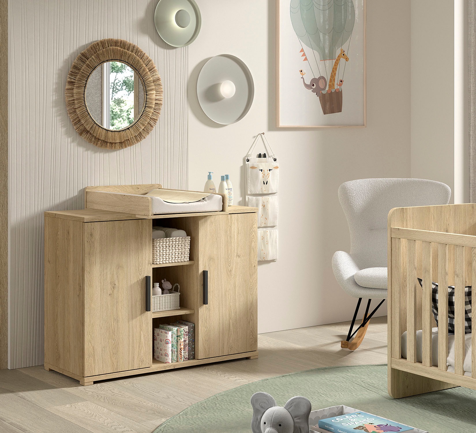 Vipack Wickelkommode "SAM mit 2 Drehtüren u. offenen Fächern (Soft-Close) u günstig online kaufen