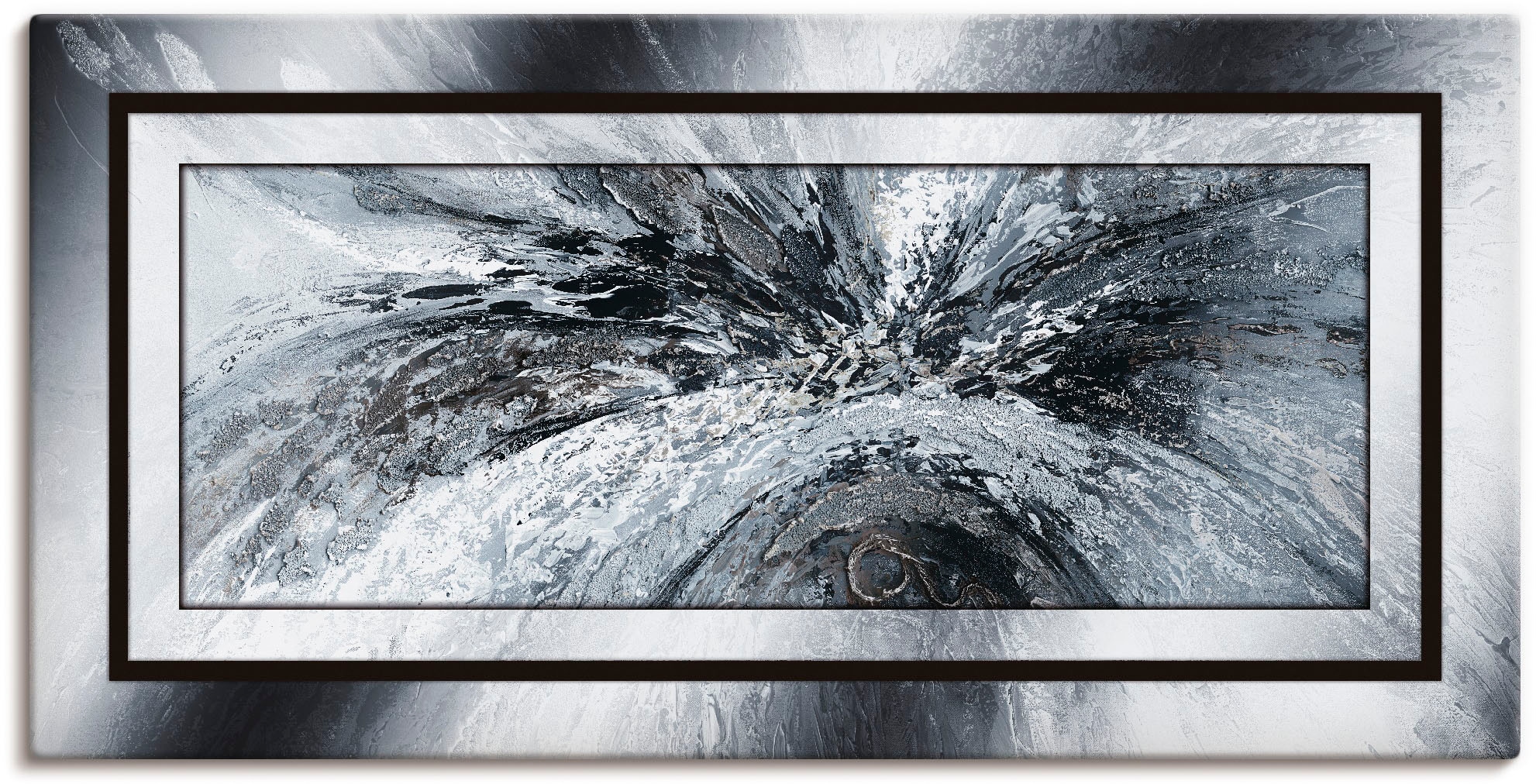 Artland Wandbild "Schwarz - weiß abstrakt 1" Muster 1 Stk. tlg. als Alubild günstig online kaufen
