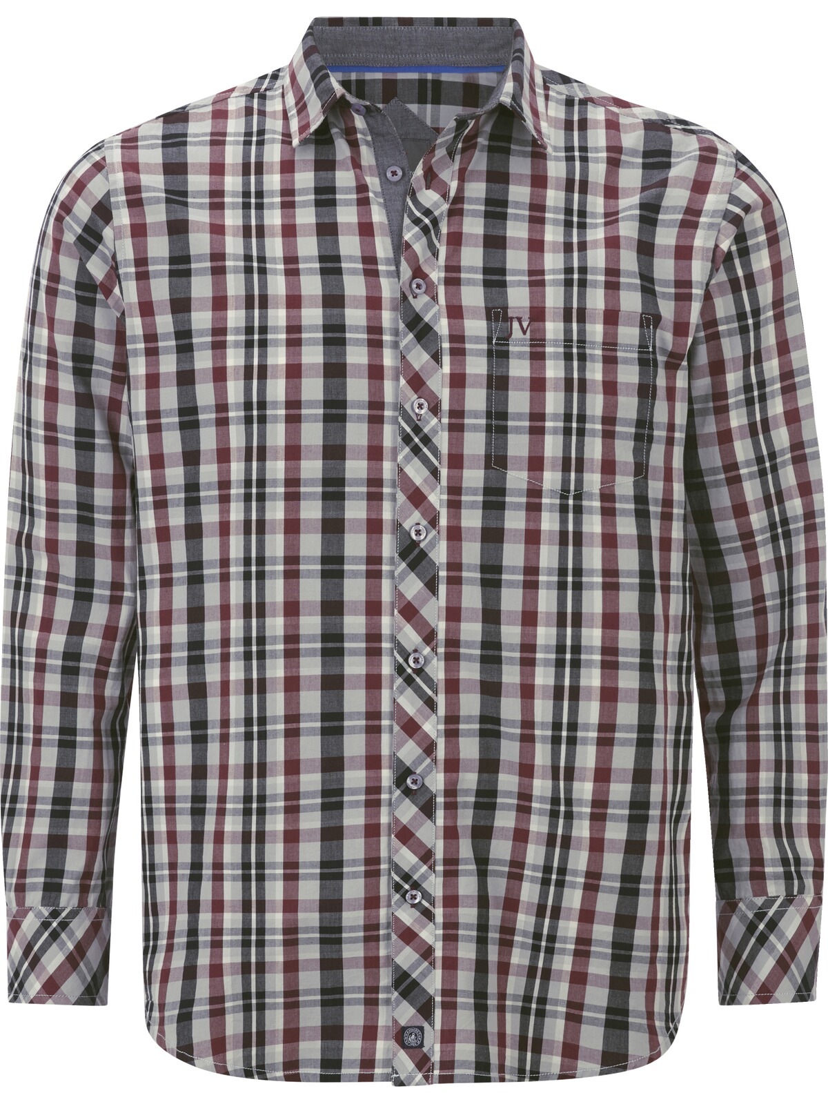 Karohemd JAN VANDERSTORM "Hemd JOKSE", Herren, Gr. 5XL, weit, schwarz (rot kariert), Obermaterial: 100% Baumwolle CO., Hemden Karohemd 2