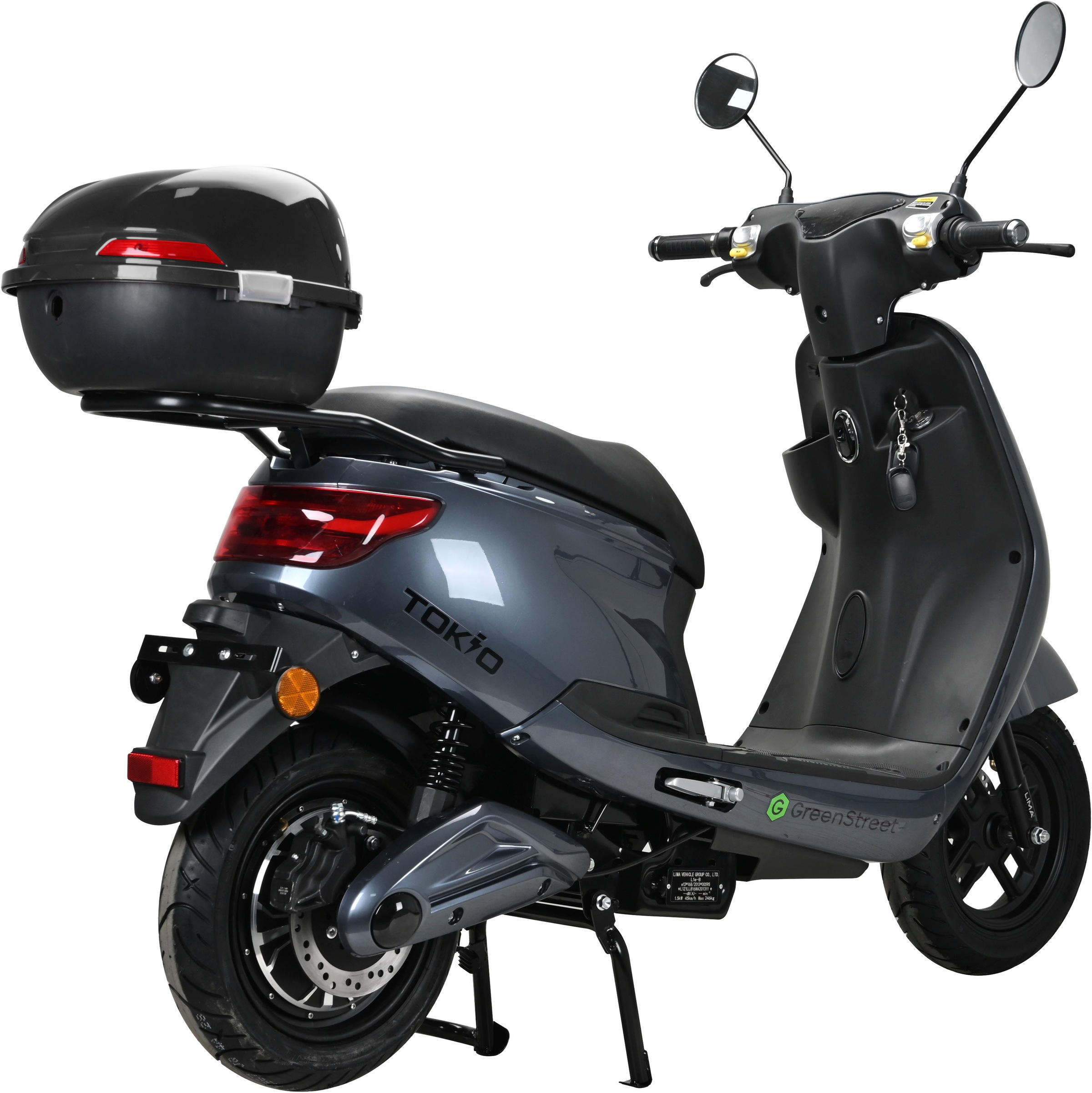 GreenStreet E-Mofaroller »Tokio 1500 W + Topcase«, bis zu 60 km Reichweite, mit USB-Anschluss