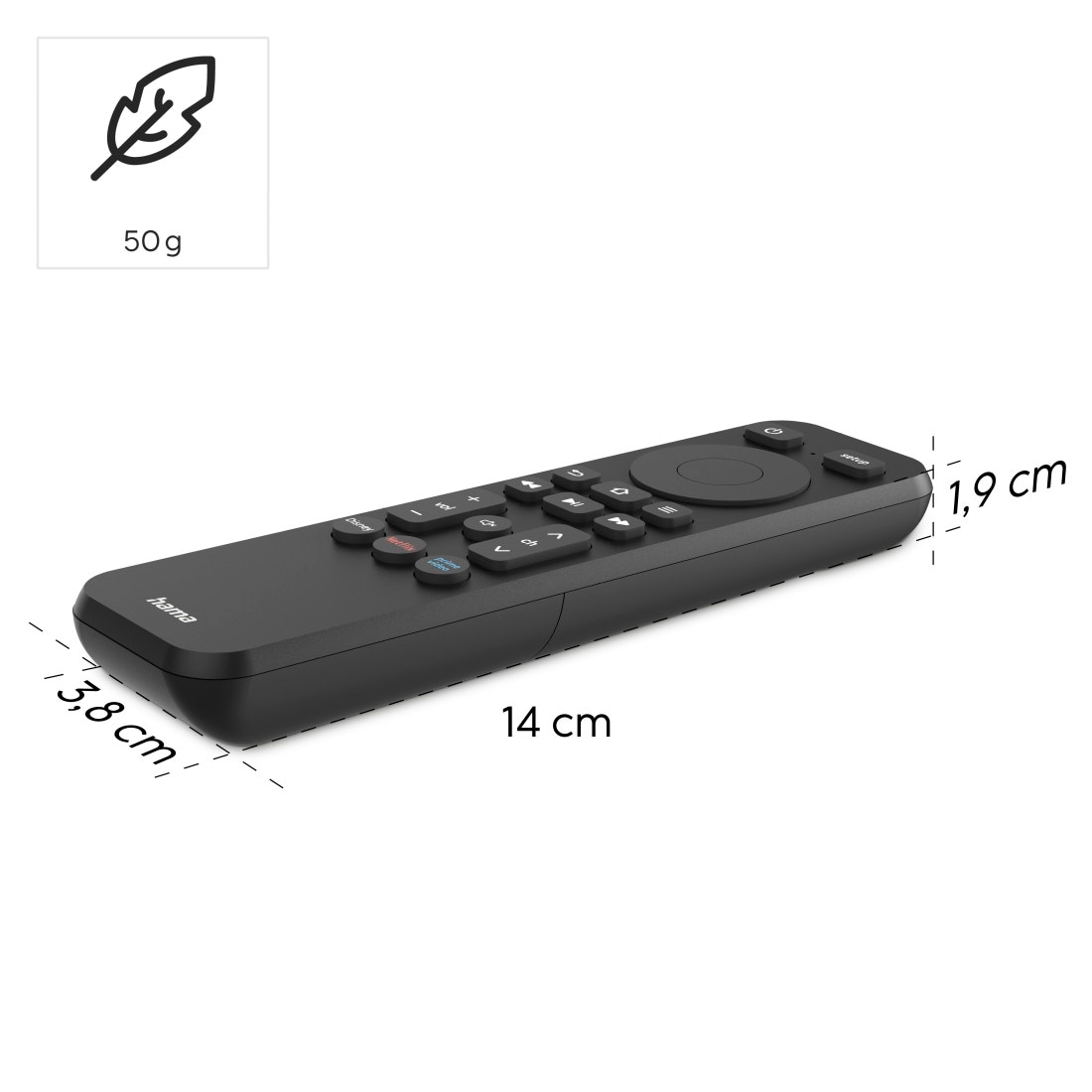 Hama Universal-Fernbedienung »Universal Infarot Fernbedienung für TV, Smart TV, SAT Geräte, schwarz«, 2-in-1, 10m Reichweite, Netflix, Prime Video, Disney+, programmierbar
