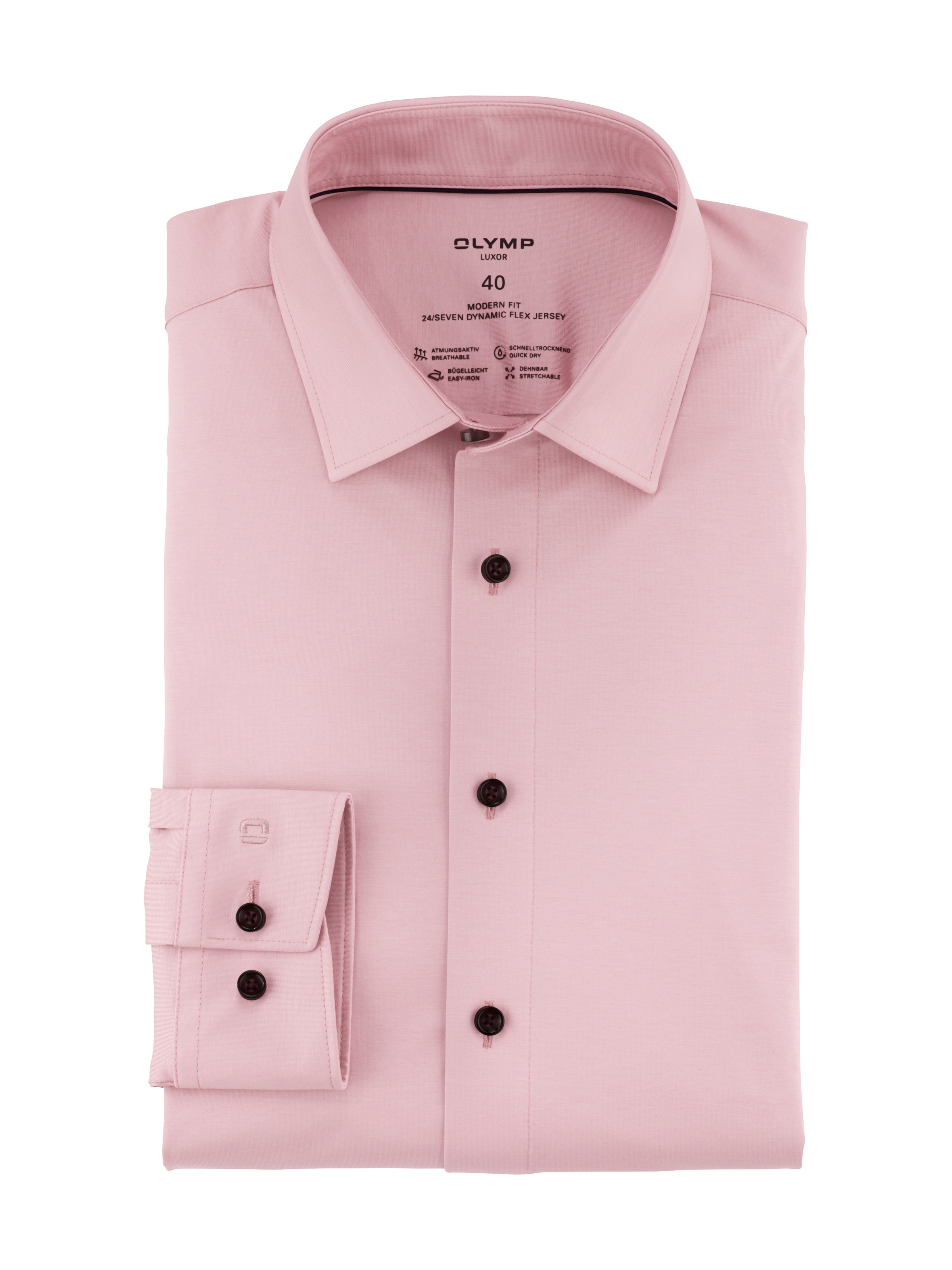 OLYMP Langarmhemd »Luxor 24/Seven modern fit Jerseyshirt«, mit geruchshemmenden Materialeigenschaften