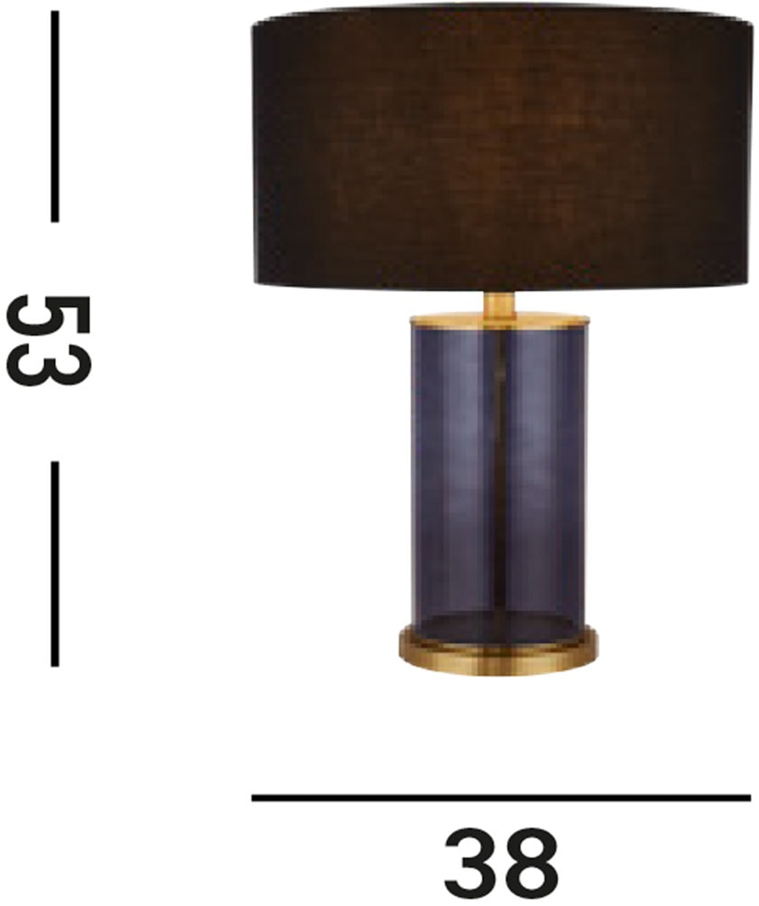 Searchlight Tischleuchte »x Liberty Table Lamp - Blue Glass with Black Shade« E27 1 Stk.