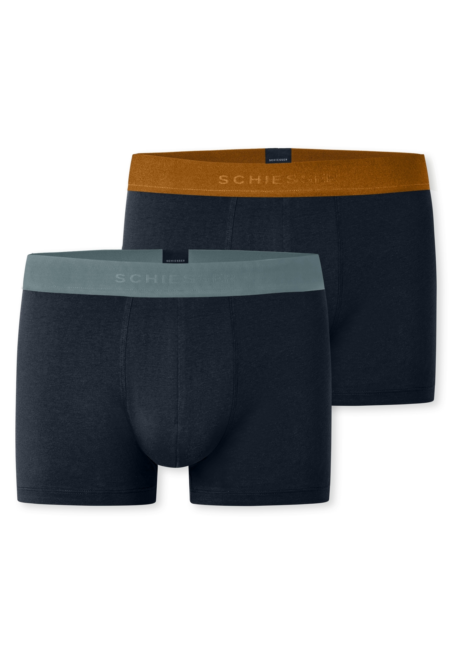 Schiesser Lange Unterhose "95/5 Multipacks" mit farblich abgesetztem, sportlichem Logo-Webgummibund