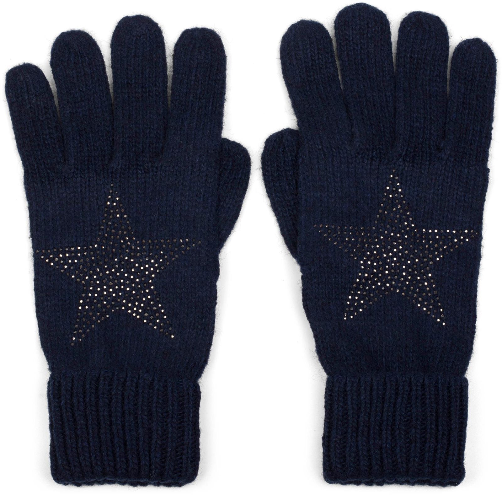 styleBREAKER Strickhandschuhe "Strick Handschuhe mit Strass Stern" 1 Stk.