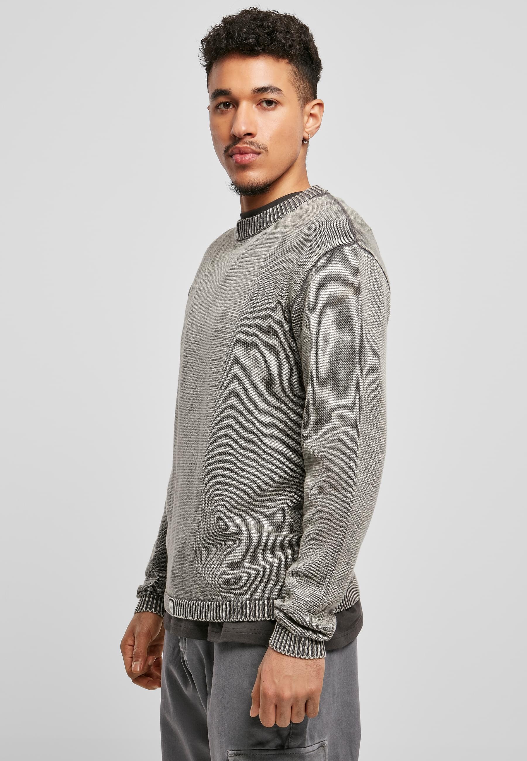 URBAN CLASSICS Rundhalspullover »Urban Classics Herren Washed Sweater«, (1 tlg.)
