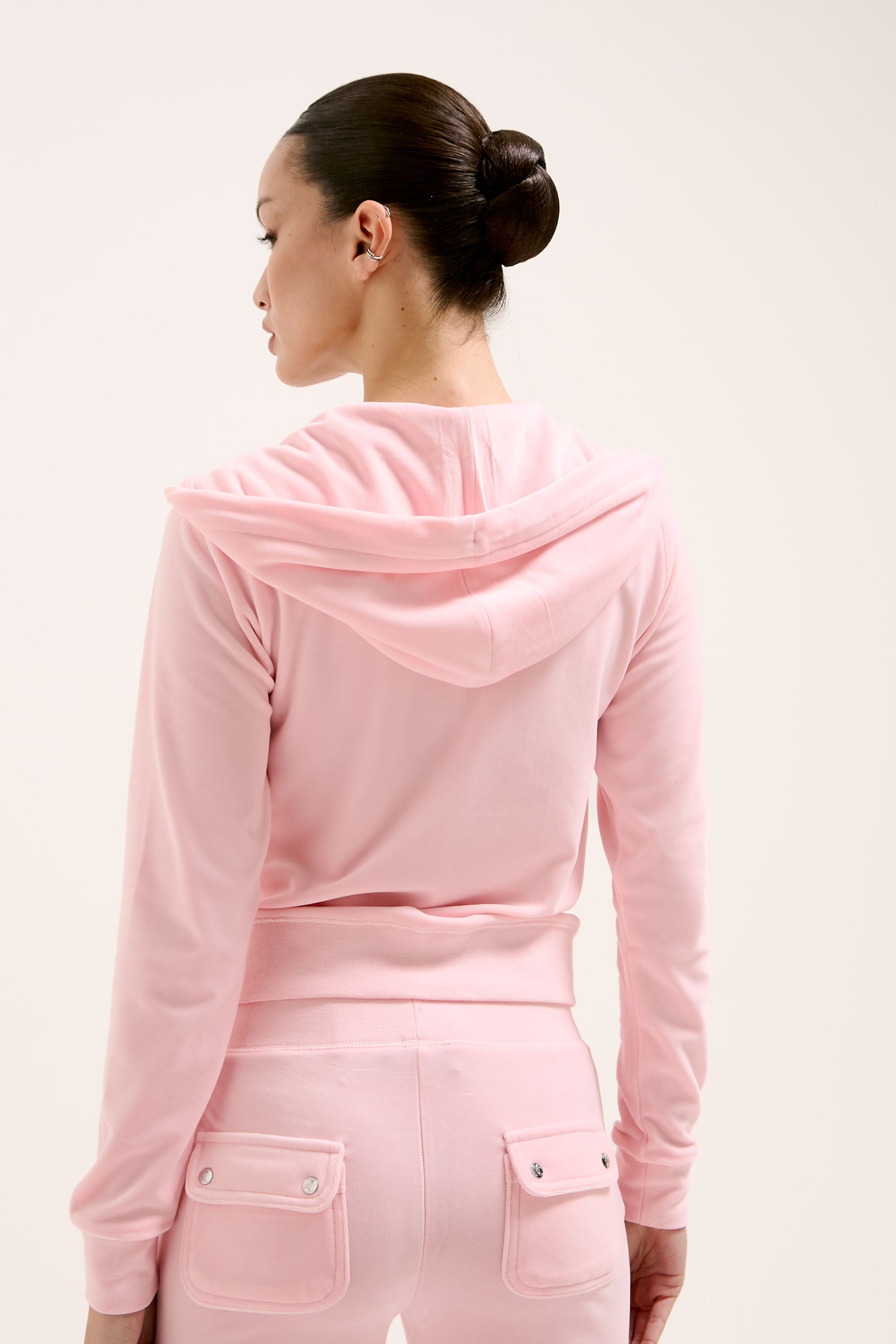 Juicy Couture Kapuzennickijacke »ROBERTSON HOODIE Damen«, mit Kapuze, Trainingsjacke Damen, Sweatjacke mit Kapuze, Velour, mit Glitzer, Sale