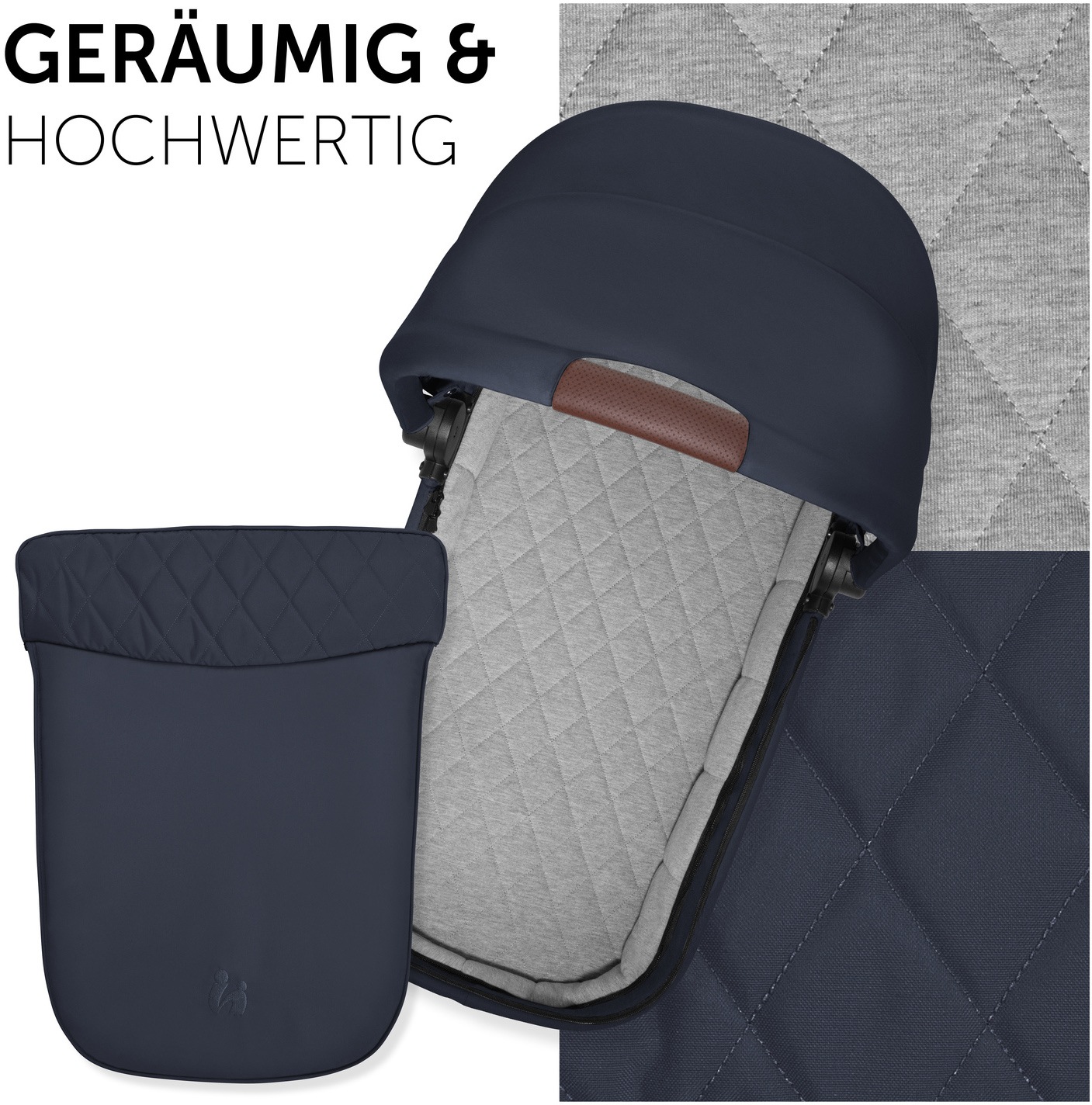 Hauck Babywanne »Walk N Care Carrycot, dark navy blue«, für den Walk N Care Kinderwagen