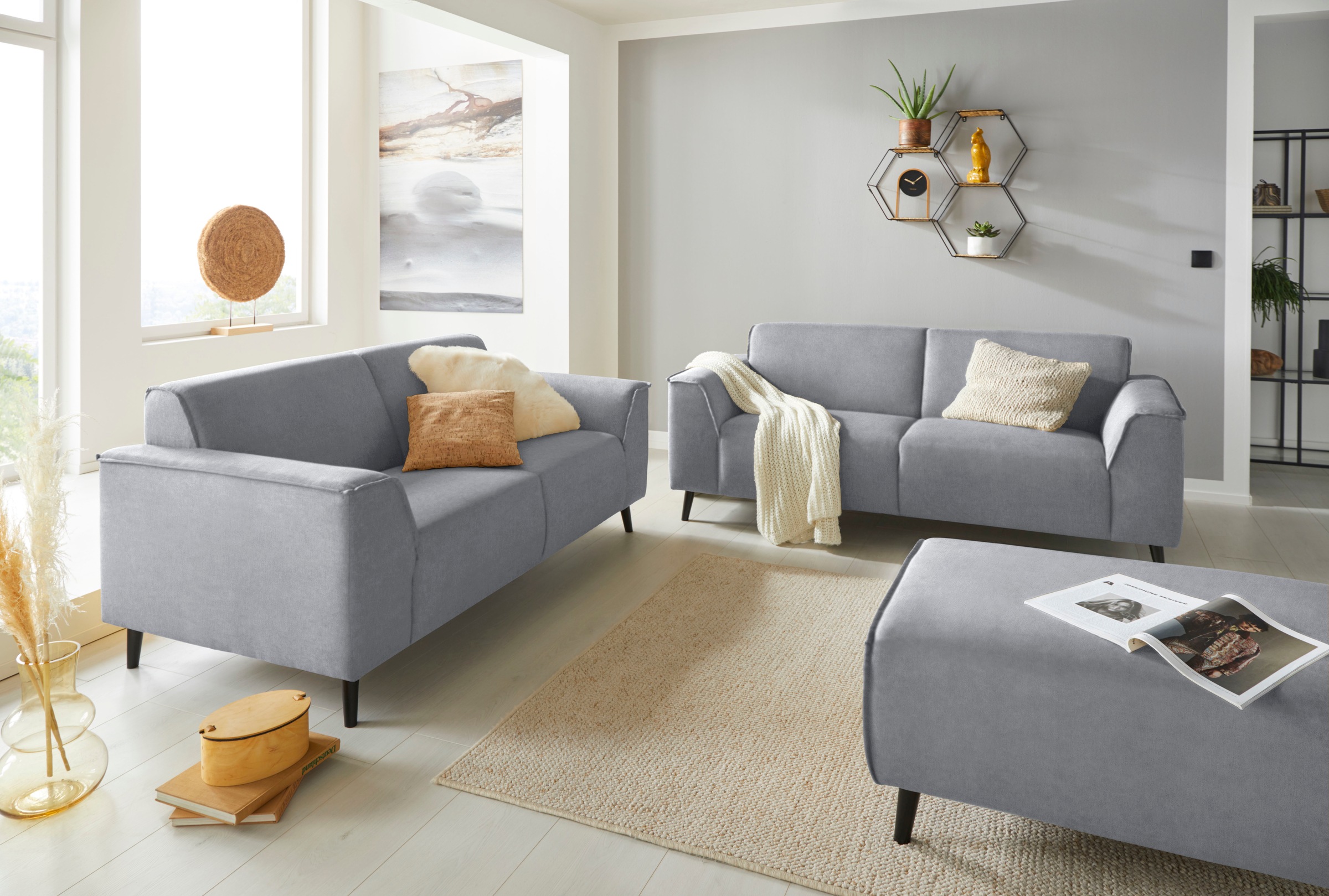 DOMO collection 2-Sitzer »Amora moderne Formensprache, tolle Verarbeitungsdetails, komfortabel«, mit Federkern für hohen Sitzkomfort
