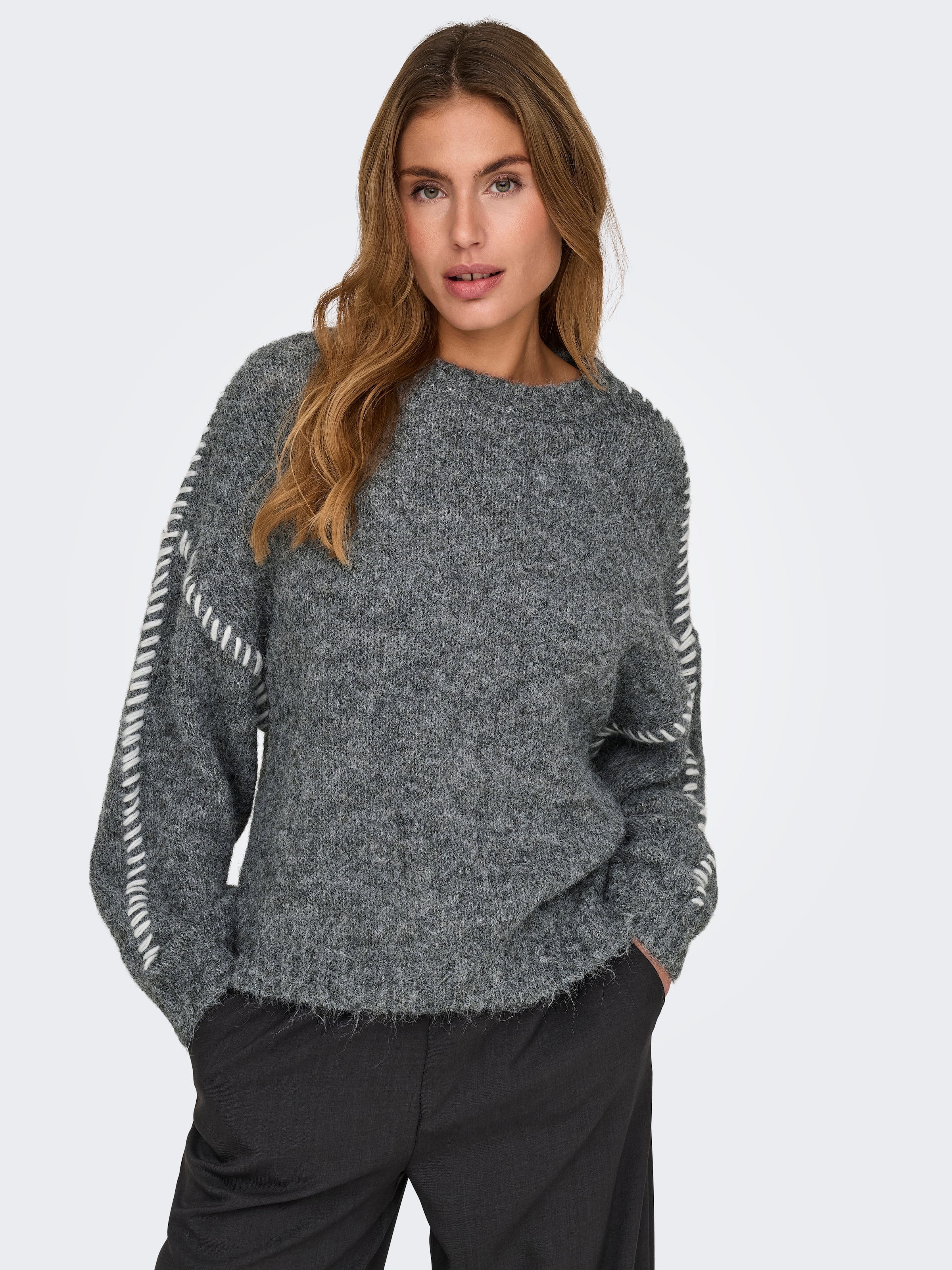 JDY Rundhalspullover "JDYZOEY LIFE L/S ON STITCH PULL KNT NOOS" mit dekorat günstig online kaufen