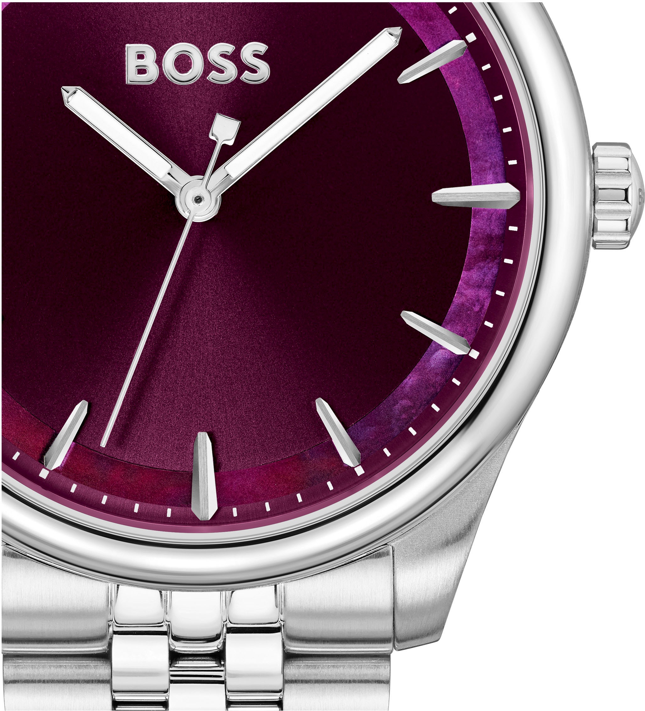 BOSS Quarzuhr »GRACEFUL«, Armbanduhr, Damenuhr, Edelstahlarmband, analog