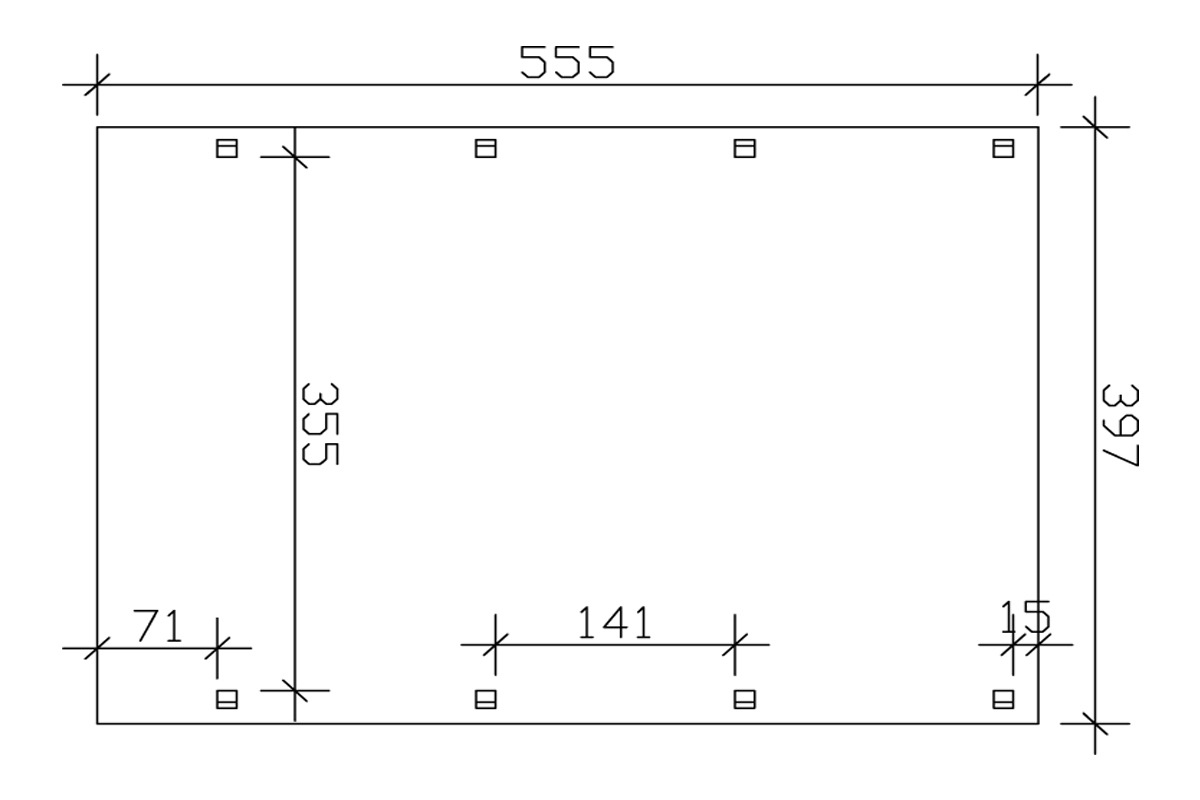 Skanholz Einzelcarport »Caravan-Friesland«, Fichtenholz, 355 cm, dunkelgrau