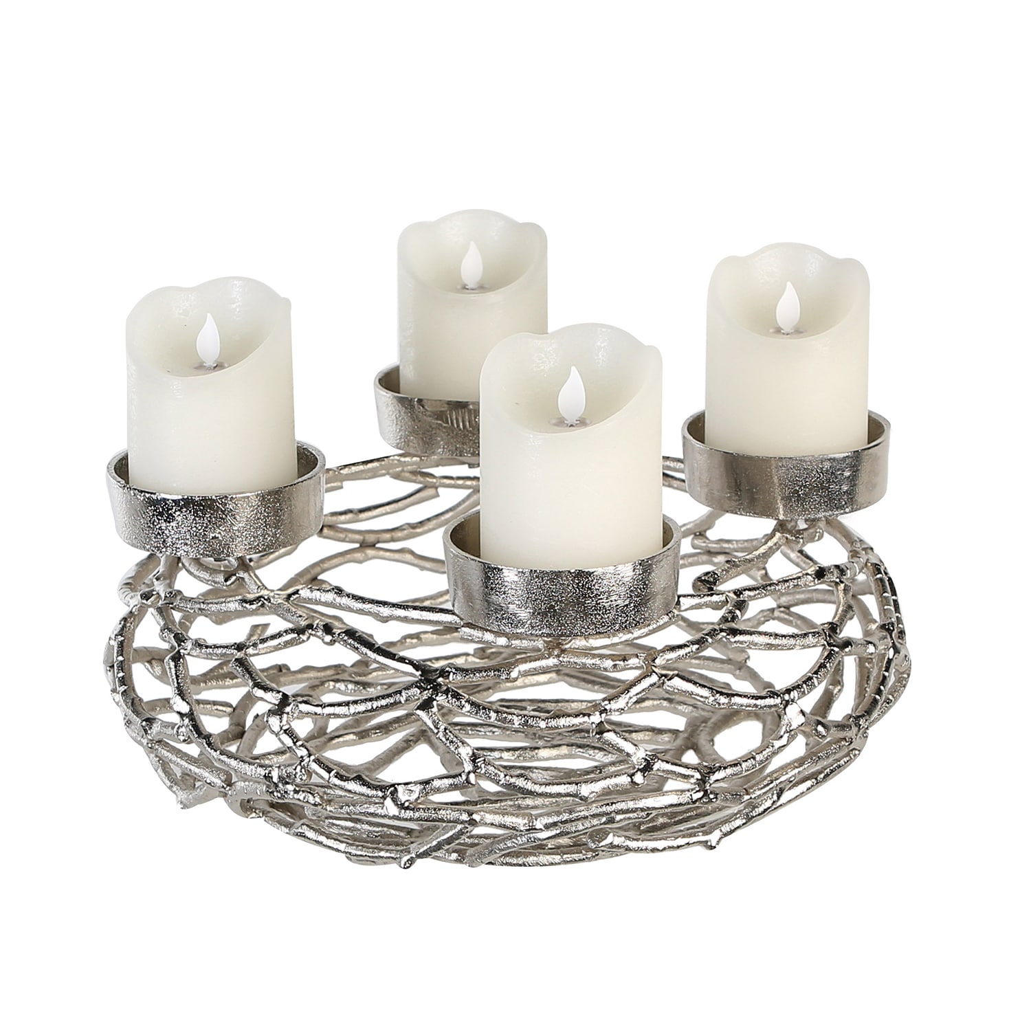 GILDE Adventskranz »Twigs«, Aluminium, silber, verschiedene Größen