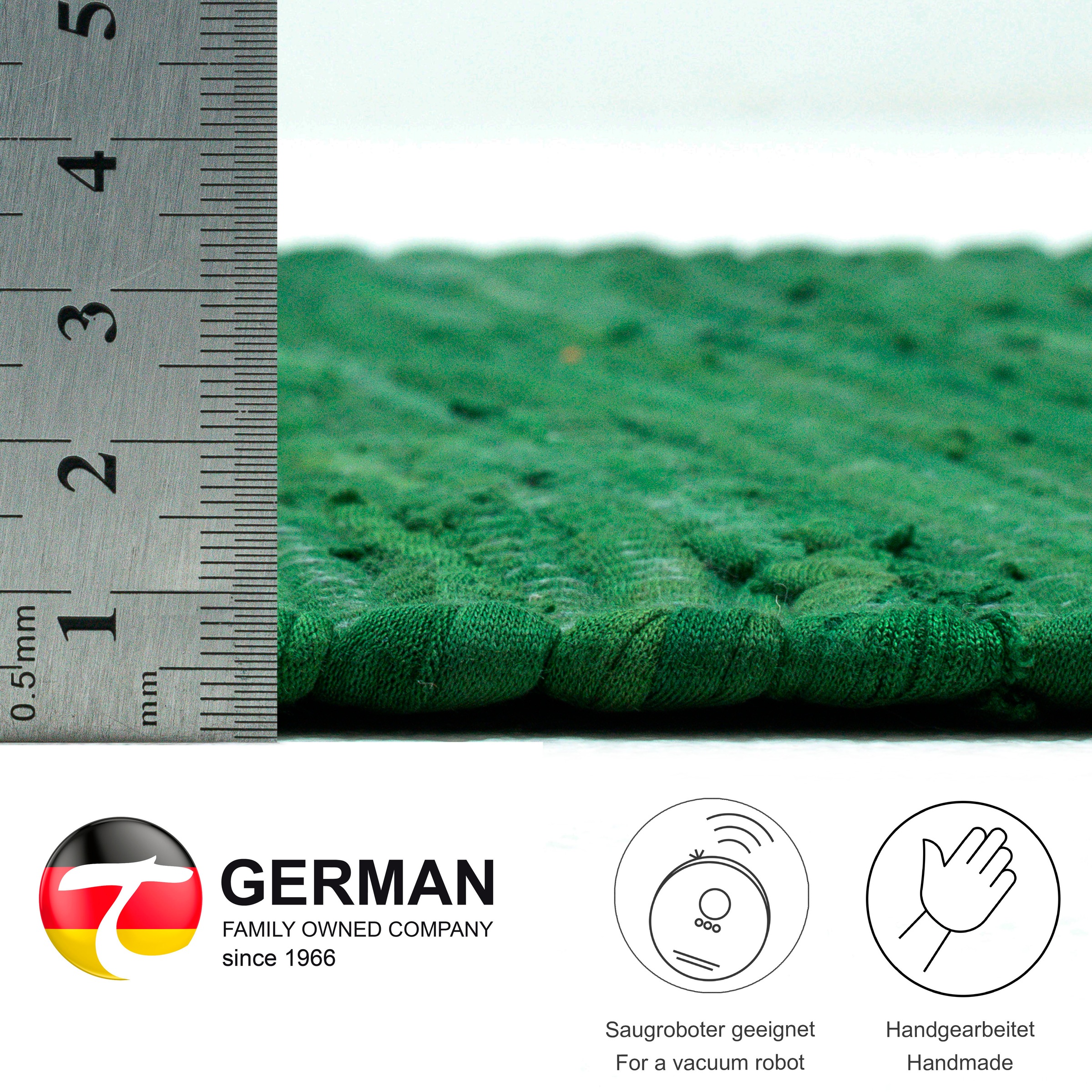 THEKO Teppich »Happy Cotton«, rechteckig, 5 mm Höhe, Handweb Teppich, Flachgewebe, reine Baumwolle, handgewebt, mit Fransen