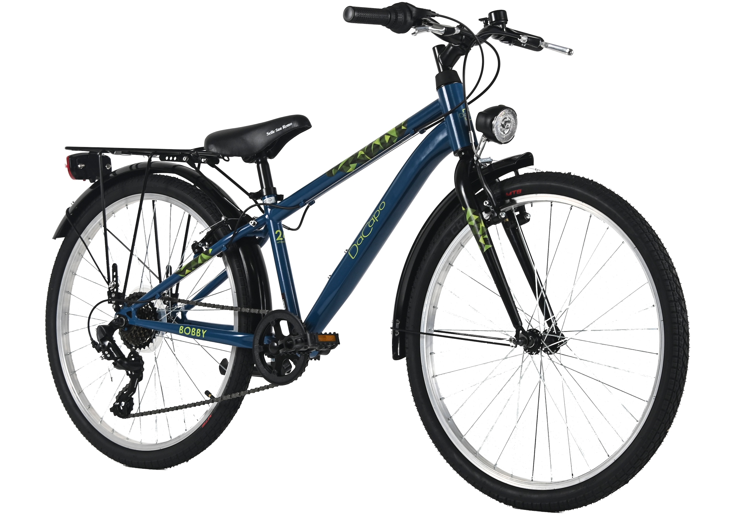 Dacapo Kinderfahrrad »24" Bobby Blau 7 Gänge RH 32 cm - Ab 8 Jahre« 7 Gang Kettenschaltung