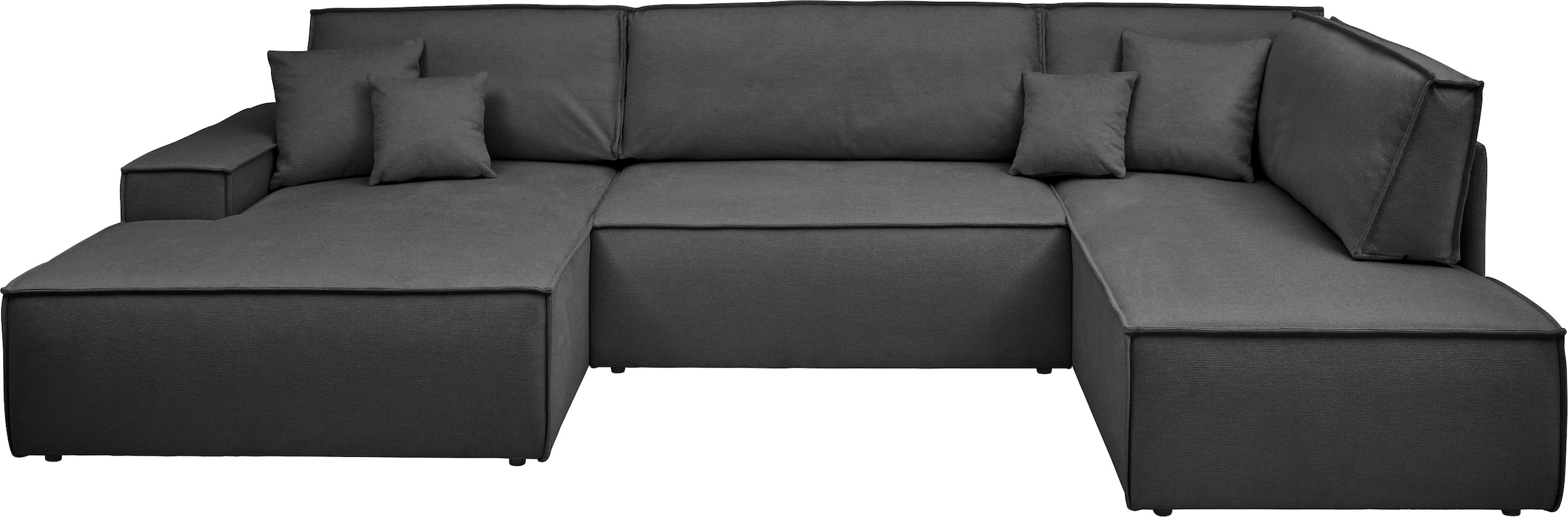 andas Wohnlandschaft »FINNLEY U-Form XXL 329 cm, Schlafsofa, Schlaffunktion m. Bettkasten«, (194/139 cm), Bouclé, Struktur und Cord