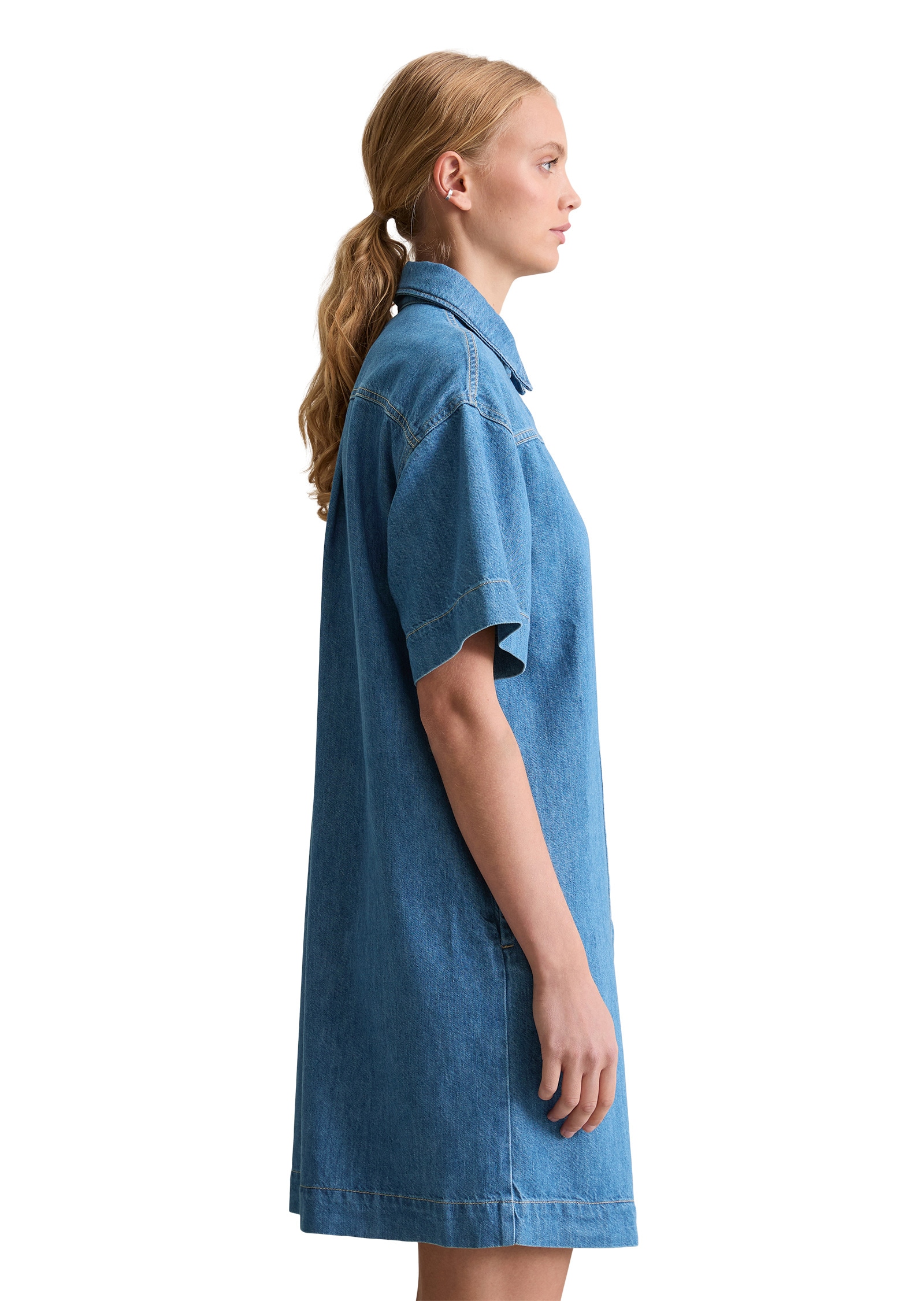 Marc O'Polo DENIM Hemdblusenkleid »mit recyeltem Leinen-Garn«
