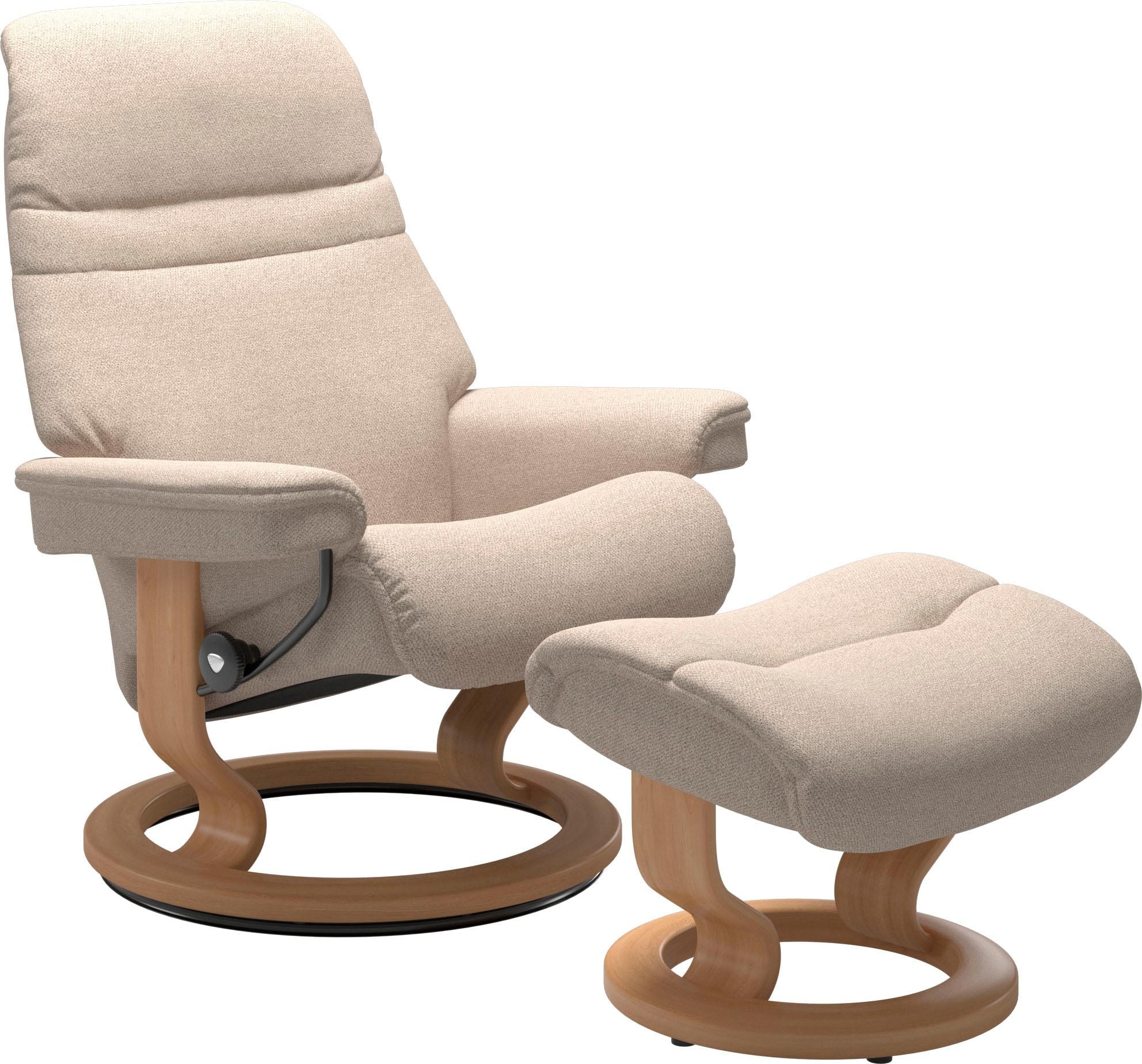 Stressless® Relaxsessel »Sunrise«, (Set, Relaxsessel mit Hocker), mit Classic Base, Größe S, Gestell Eiche