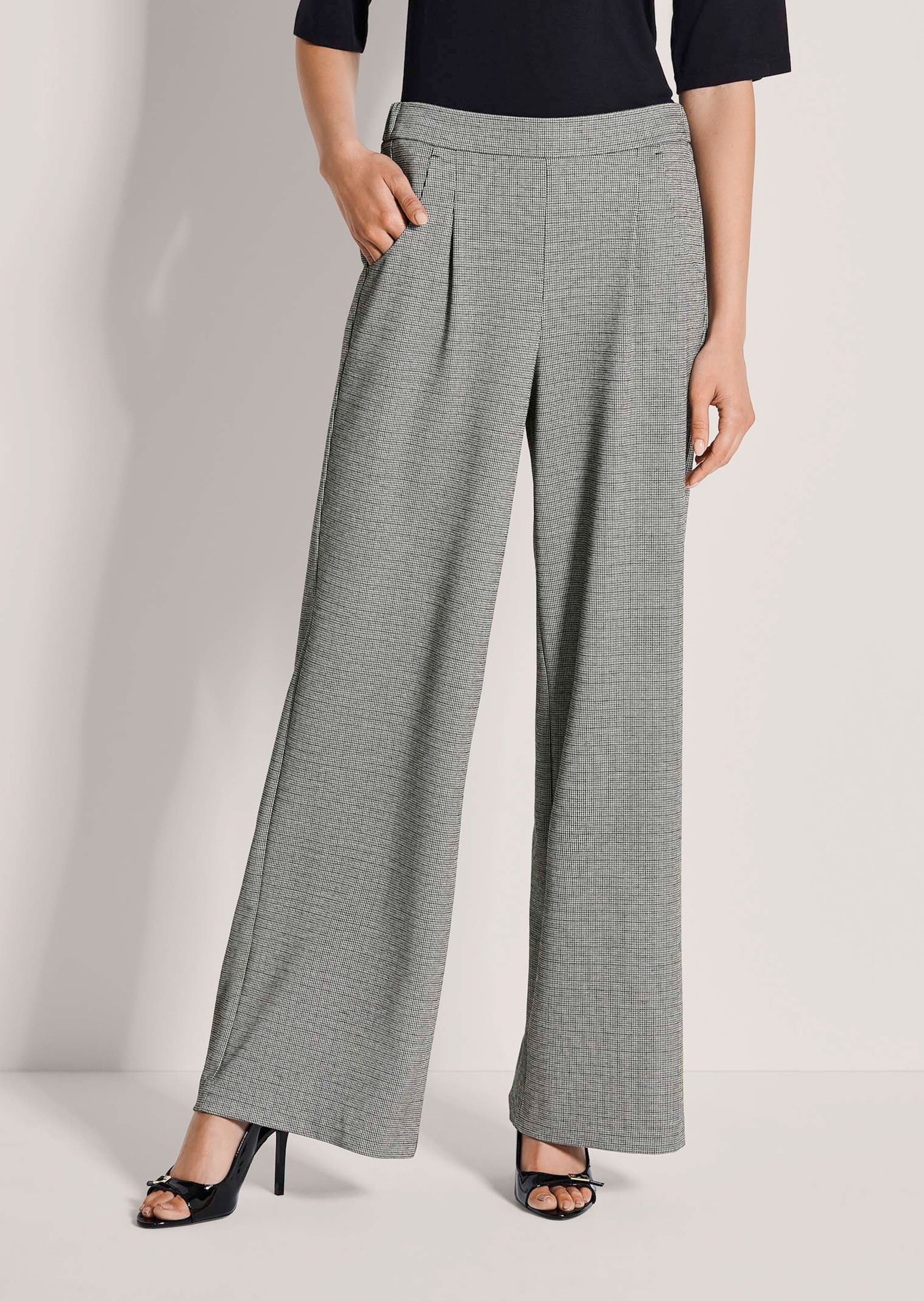 Thumbnail - MADELEINE Stoffhose "Bundfaltenhose Schlupfhose mit Karo-Muster"