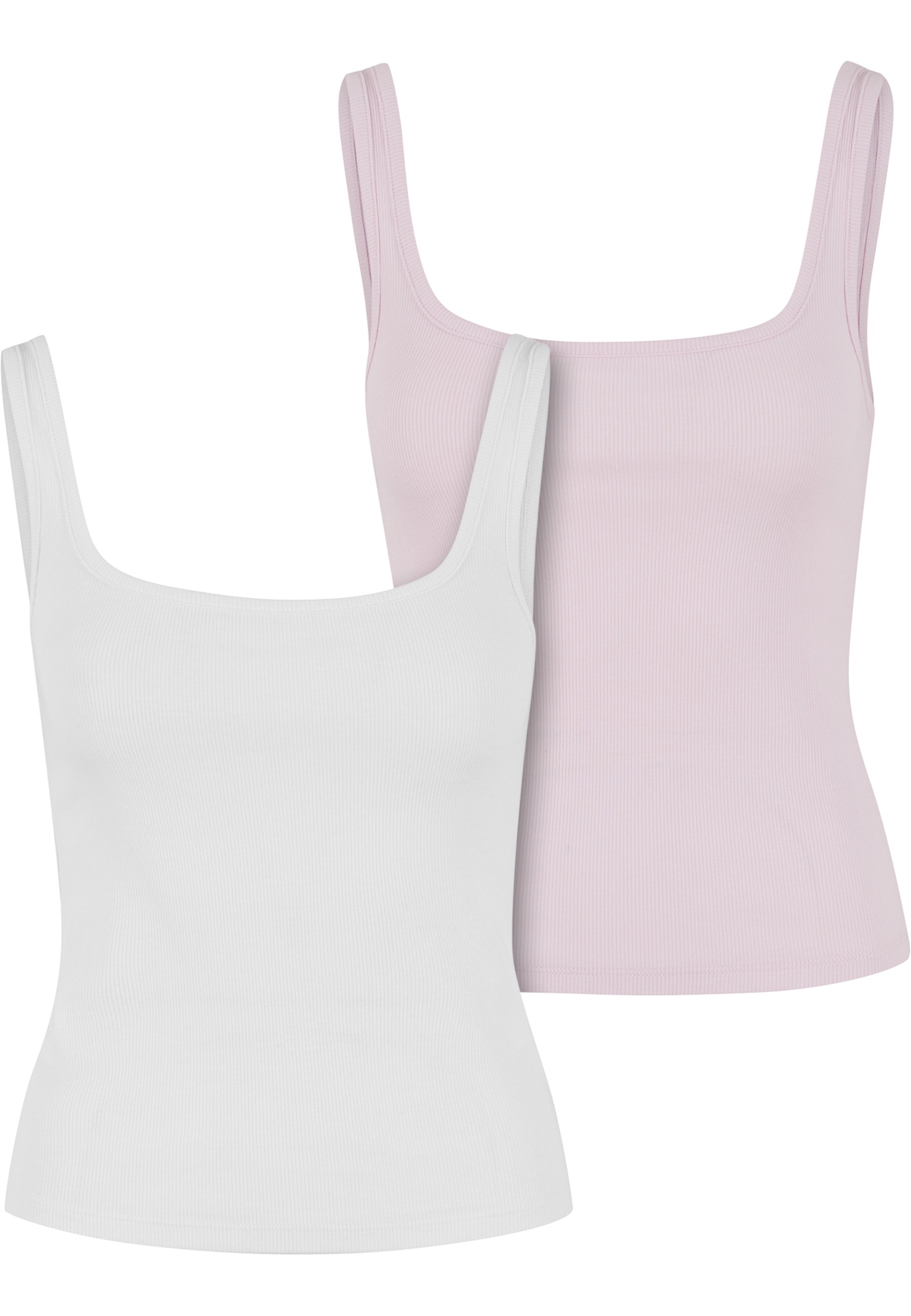 URBAN CLASSICS Muskelshirt »Urban Classics Ladies Wide Neck Rib Top 2-Pack« 1