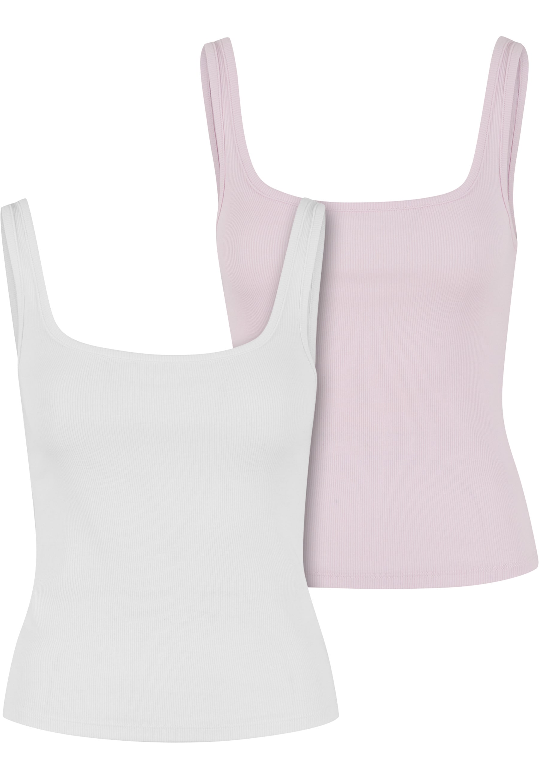 URBAN CLASSICS Tanktop "Urban Classics Ladies Wide Neck Rib Top 2-Pack" günstig online kaufen
