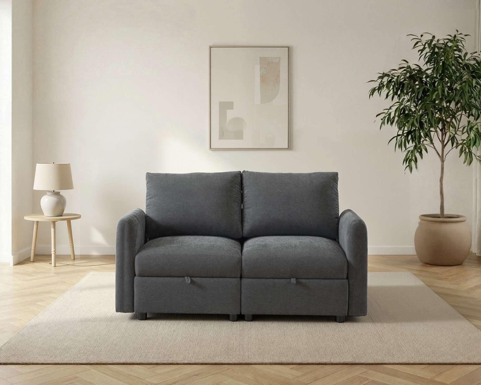Dorel Home 2-Sitzer »STILHUS Modularsofa mit Stauraum, Breite 155 cm, Chenille-Bezug« als Modul oder separat verwendbar - individuell kombinierbar