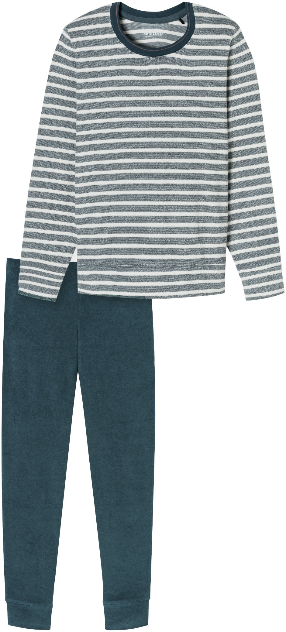 Schiesser Schlafanzug »Casual Essentials«, (2 tlg.), mit Kontrastbesatz am Ausschnitt